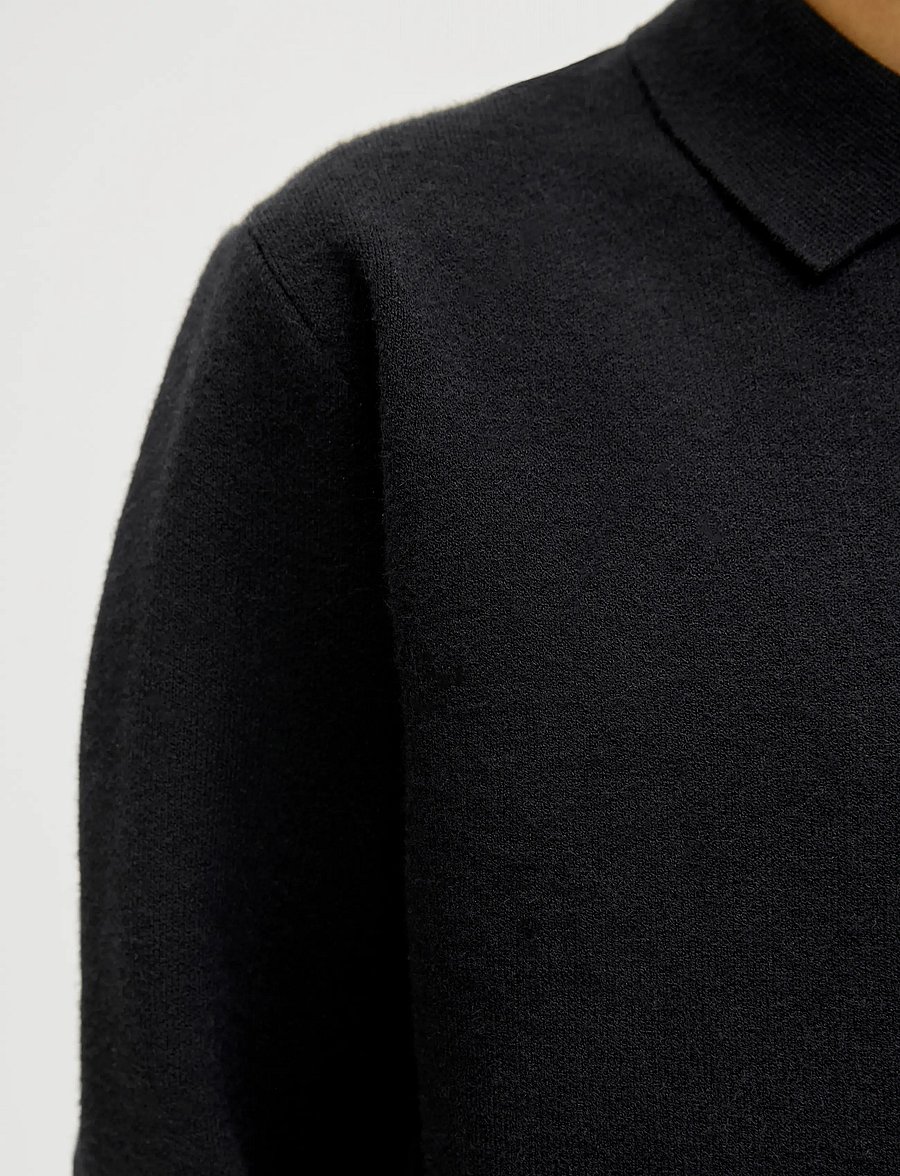 Jack & Jones - JPRBLABRADFORT KNIT POLO LN JNR - langærmede poloer - black - 5