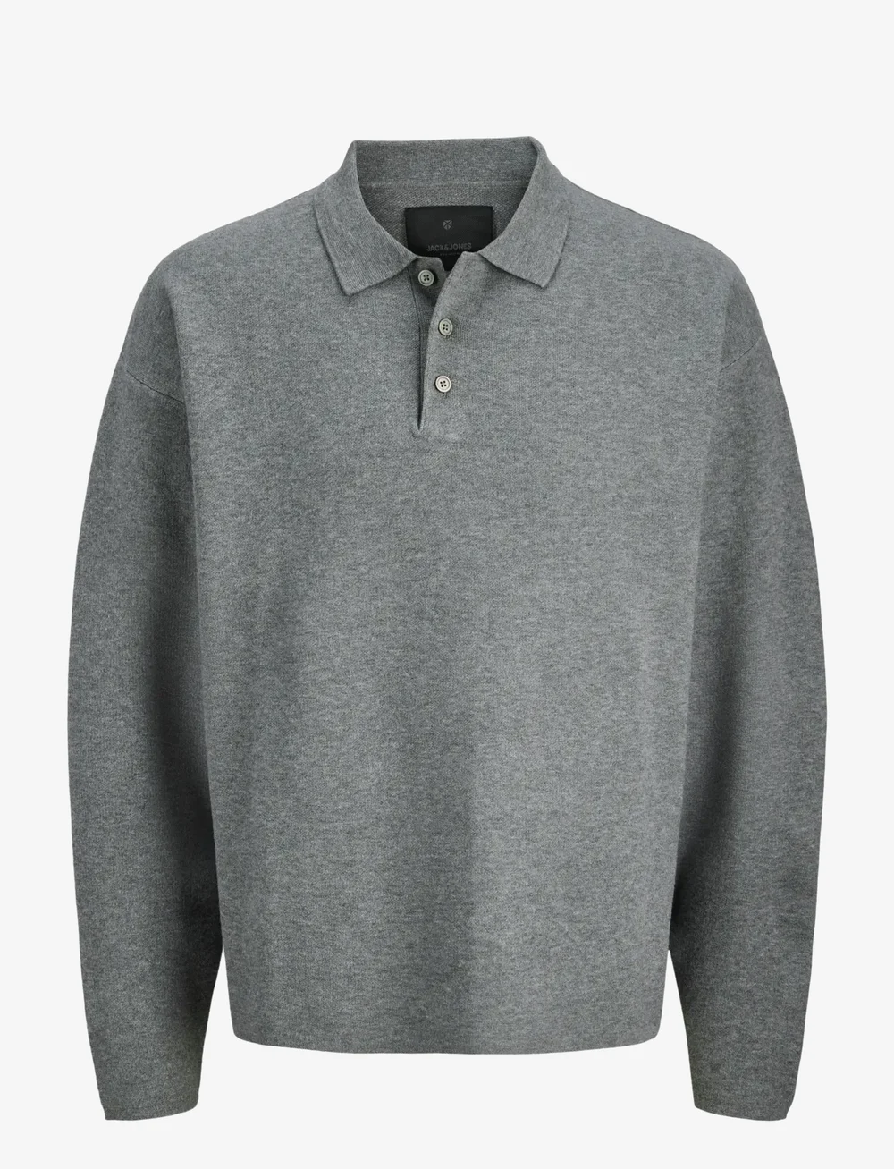 Jack & Jones - JPRBLABRADFORT KNIT POLO LN JNR - långärmade pikéer - medium grey melange - 1