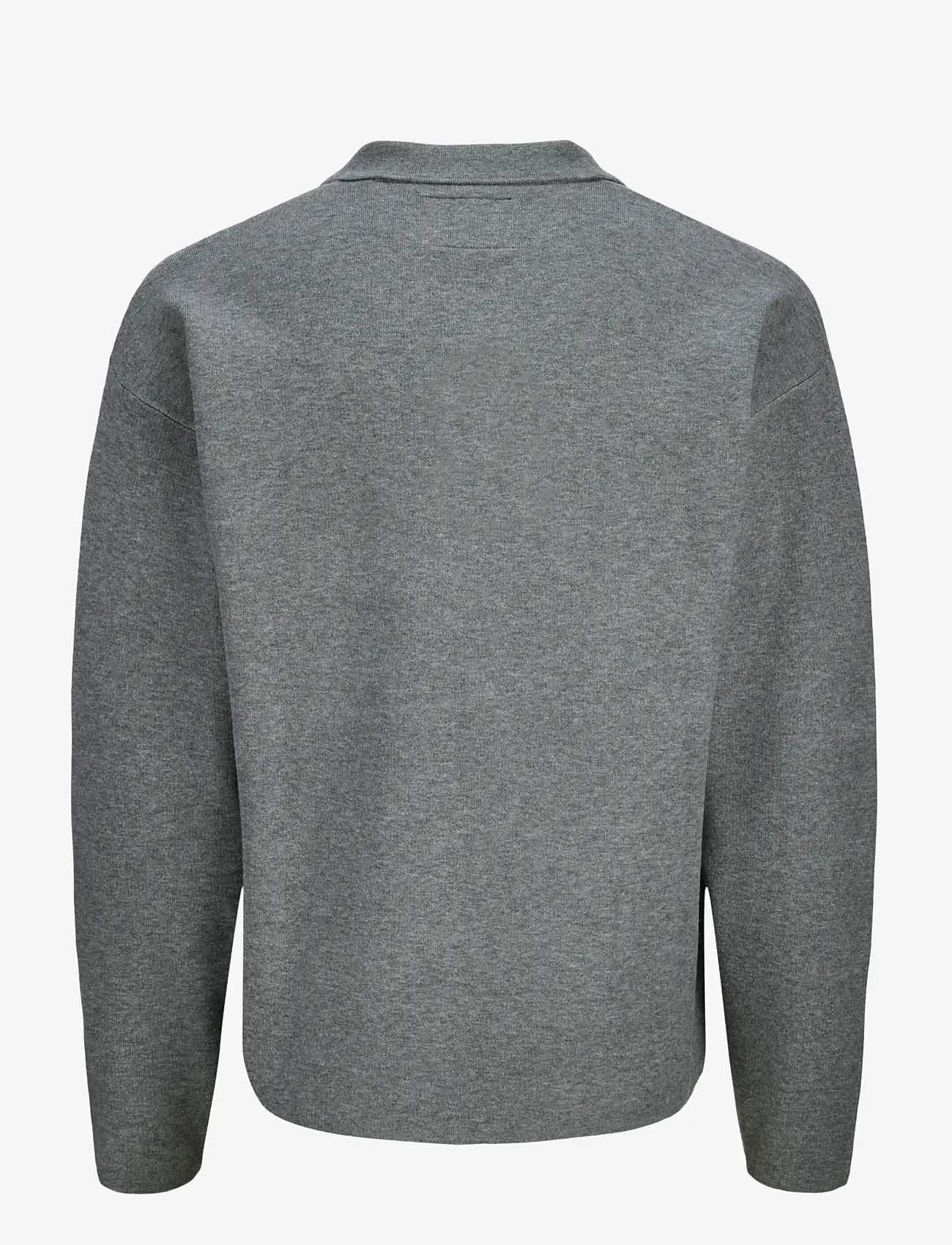 Jack & Jones - JPRBLABRADFORT KNIT POLO LN JNR - langärmelig poloshirt - medium grey melange - 2
