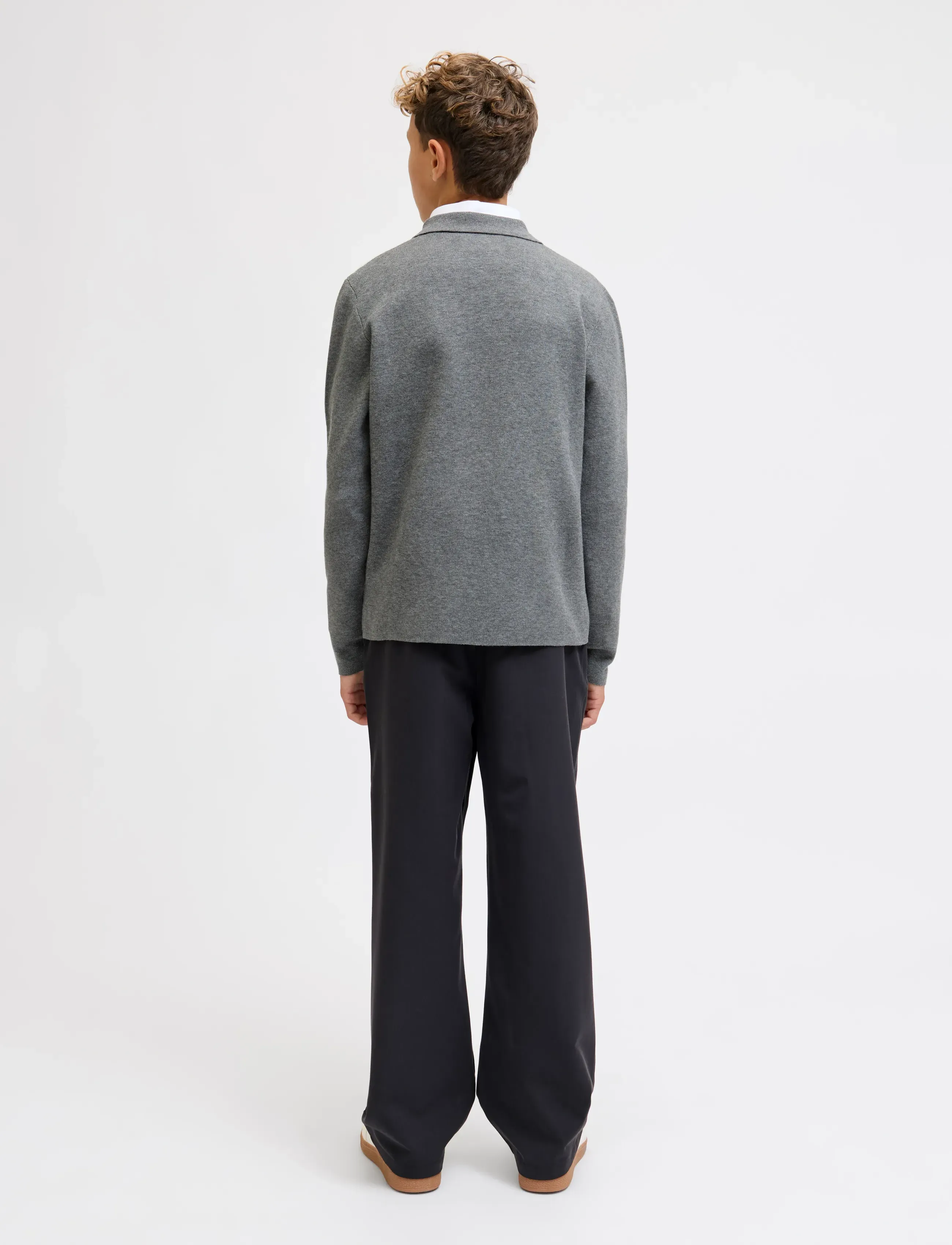 Jack & Jones - JPRBLABRADFORT KNIT POLO LN JNR - pikéer - medium grey melange - 3