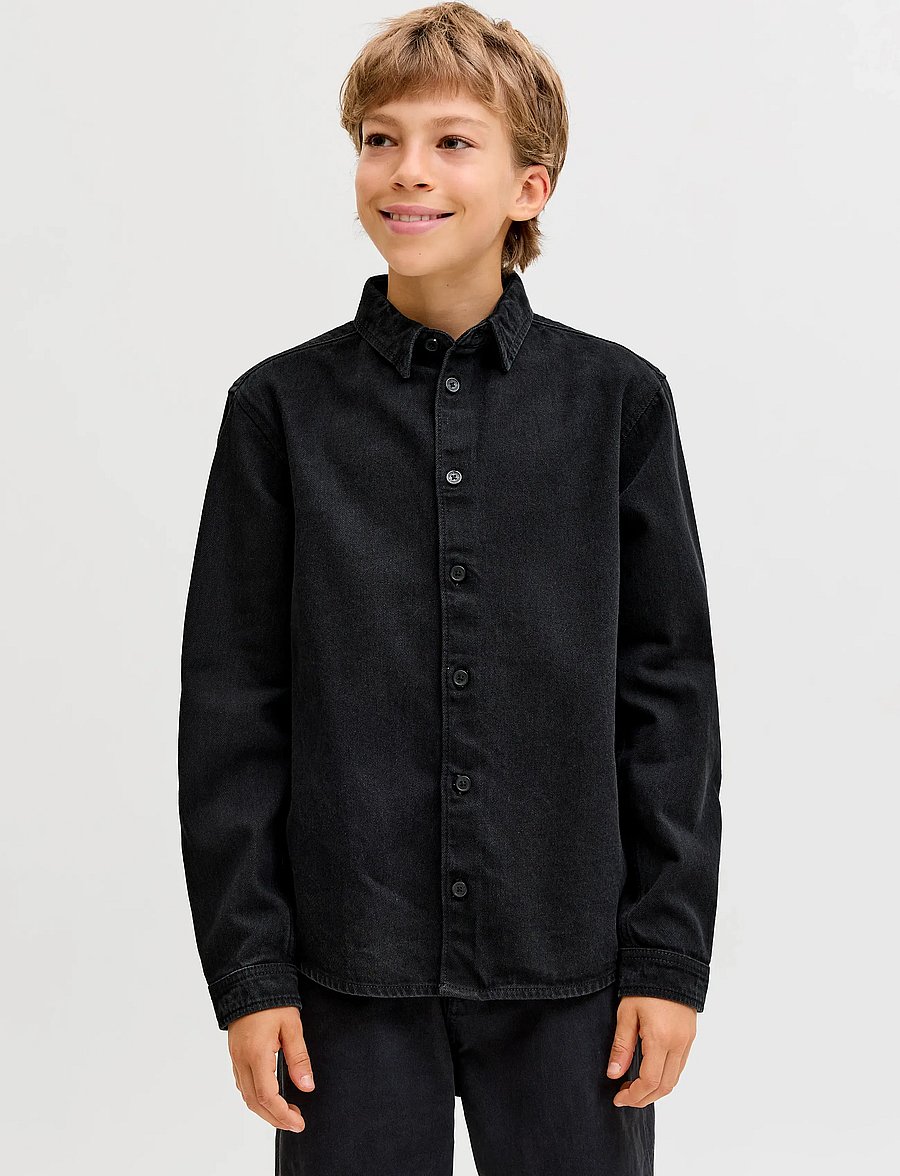 Jack & Jones - JORNORREBRO DENIM SHIRT LS JNR - langärmlige hemden - black denim - 0