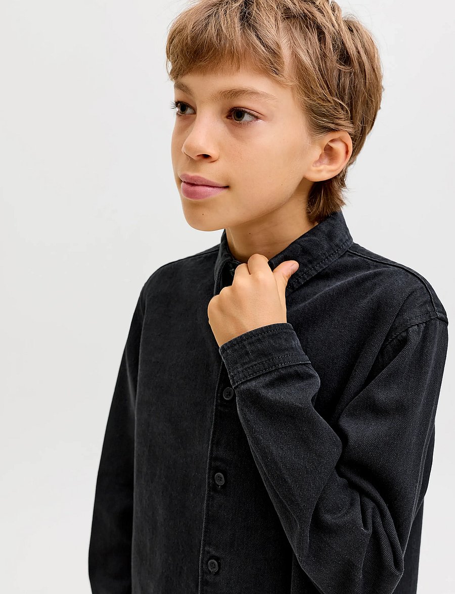 Jack & Jones - JORNORREBRO DENIM SHIRT LS JNR - langärmlige hemden - black denim - 5