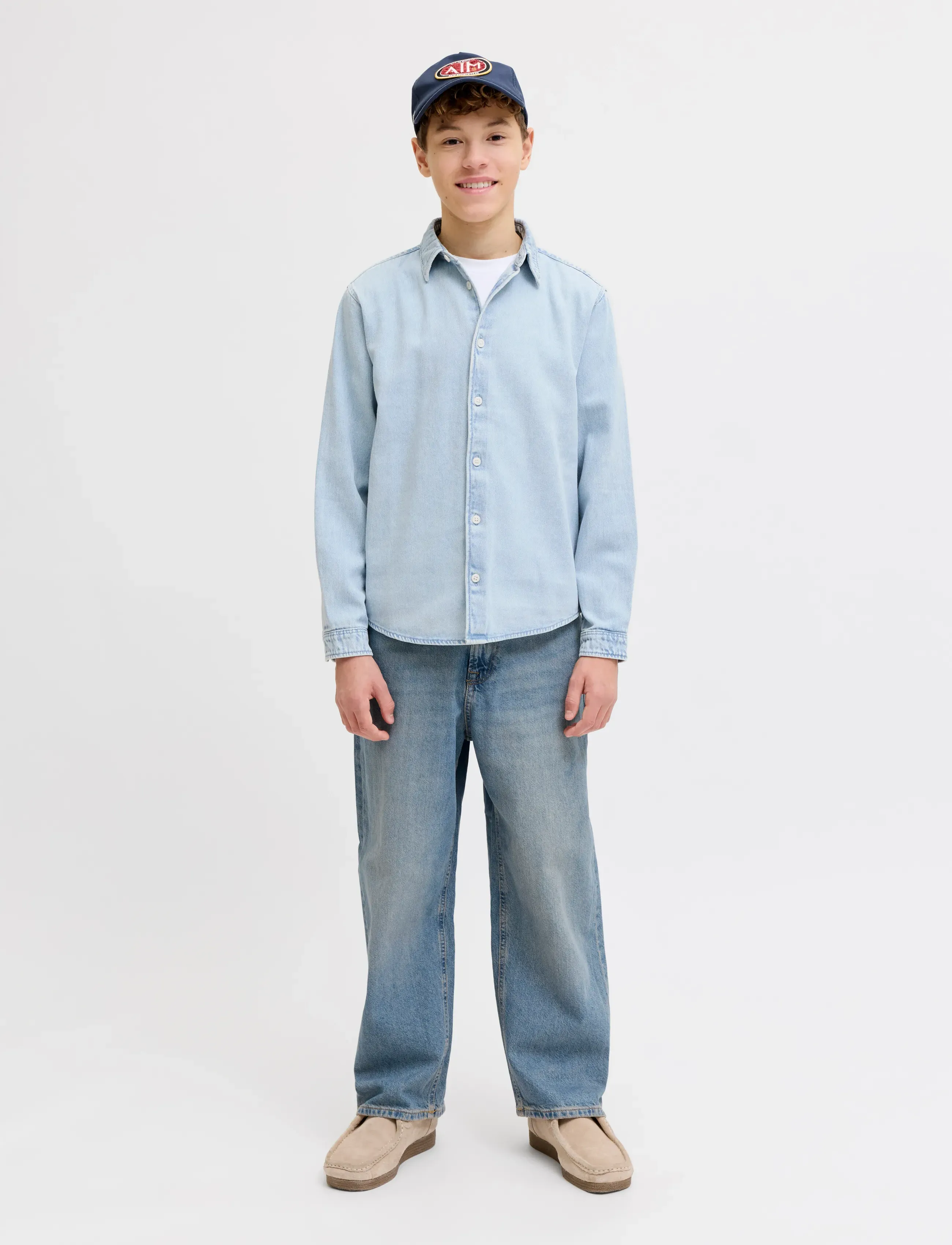 Jack & Jones - JORNORREBRO DENIM SHIRT LS JNR - pikkade varrukatega särgid - light blue denim - 4