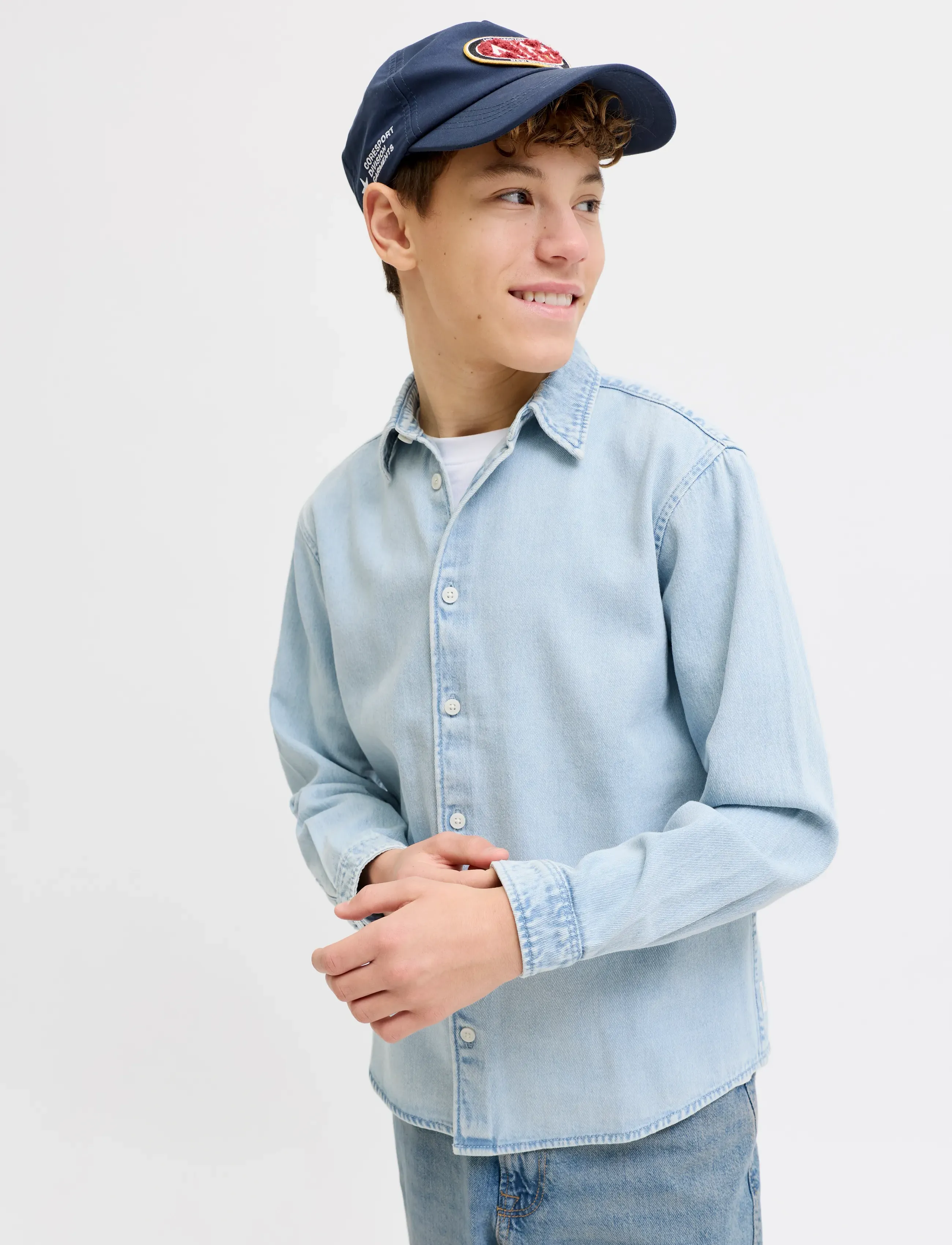 Jack & Jones - JORNORREBRO DENIM SHIRT LS JNR - pikkade varrukatega särgid - light blue denim - 5