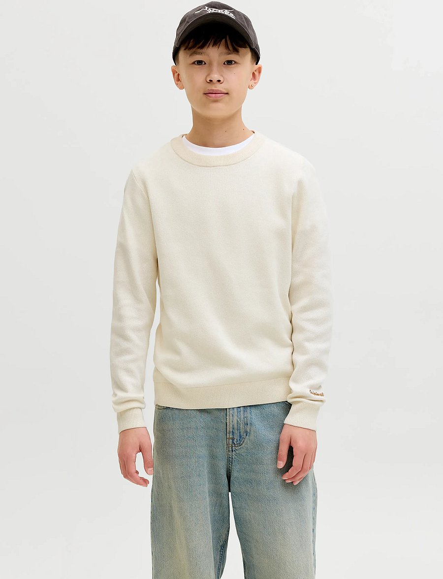 Jack & Jones - JORNORREBRO LIGHT KNIT CREW NECK JNR - trøjer - sea salt - 0