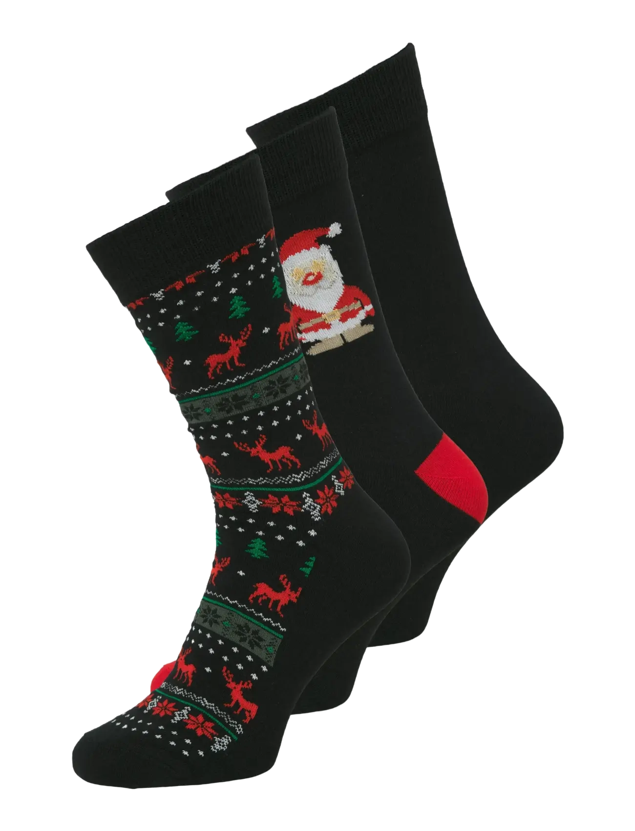 Jack & Jones Jacxmas Reindeer Socks Giftbox Jnr, Børn, Jule Sokker, Sort, Str: 33-37