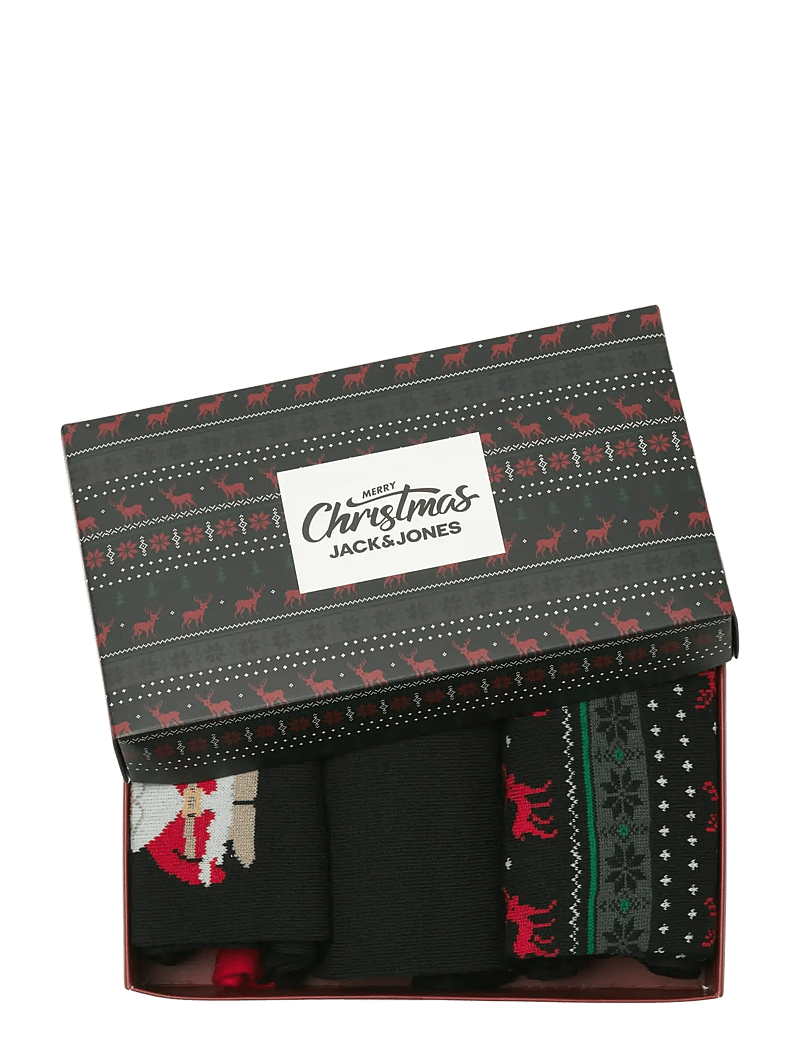 Jack & Jones - JACXMAS REINDEER SOCKS GIFTBOX JNR - strumpor - black - 1