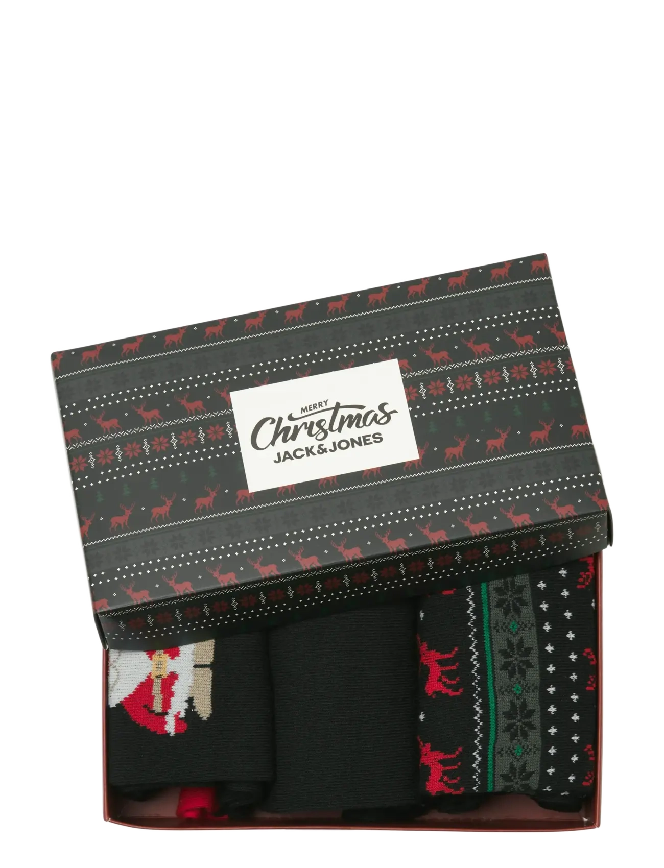 Jack & Jones - JACXMAS REINDEER SOCKS GIFTBOX JNR - strumpor - black - 1