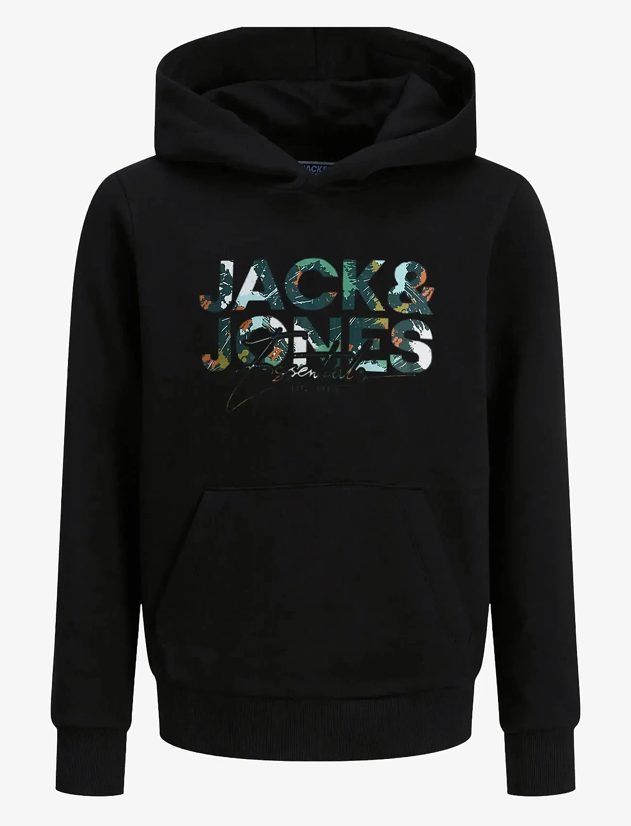 Jack & Jones - JJGEPLAS SWEAT HOOD MNI - džemperi ar kapuci - black - 0