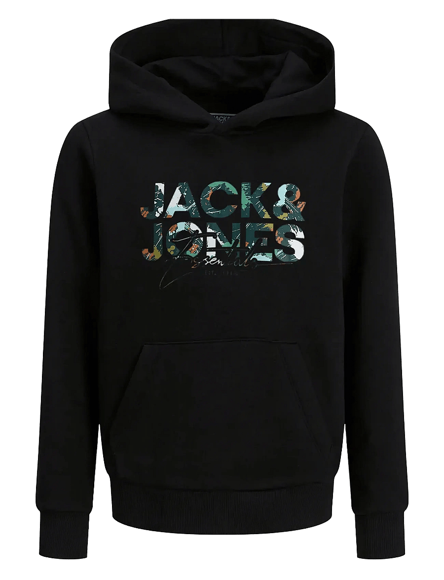 Jack & Jones - JJGEPLAS SWEAT HOOD MNI - hoodies - black - 0