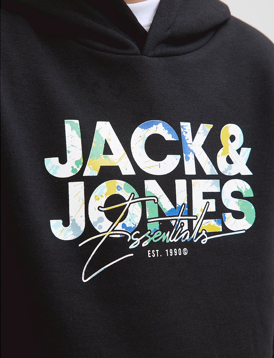 Jack & Jones - JJGEPLAS SWEAT HOOD MNI - kapuzenpullover - black - 1