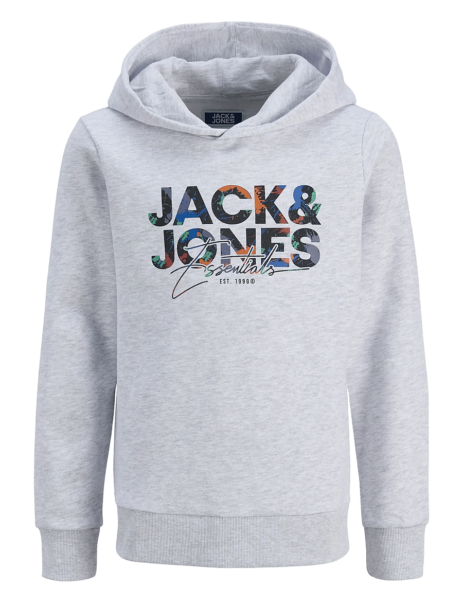 Jack & Jones - JJGEPLAS SWEAT HOOD MNI - hættetrøjer - white melange - 0