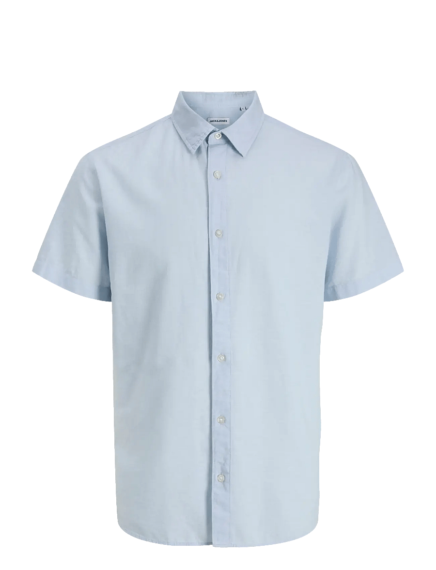Jack & Jones - JJEBREEZE LINEN BLEND SHIRT S/S SN JNR - kortärmade skjortor - celestial blue - 1