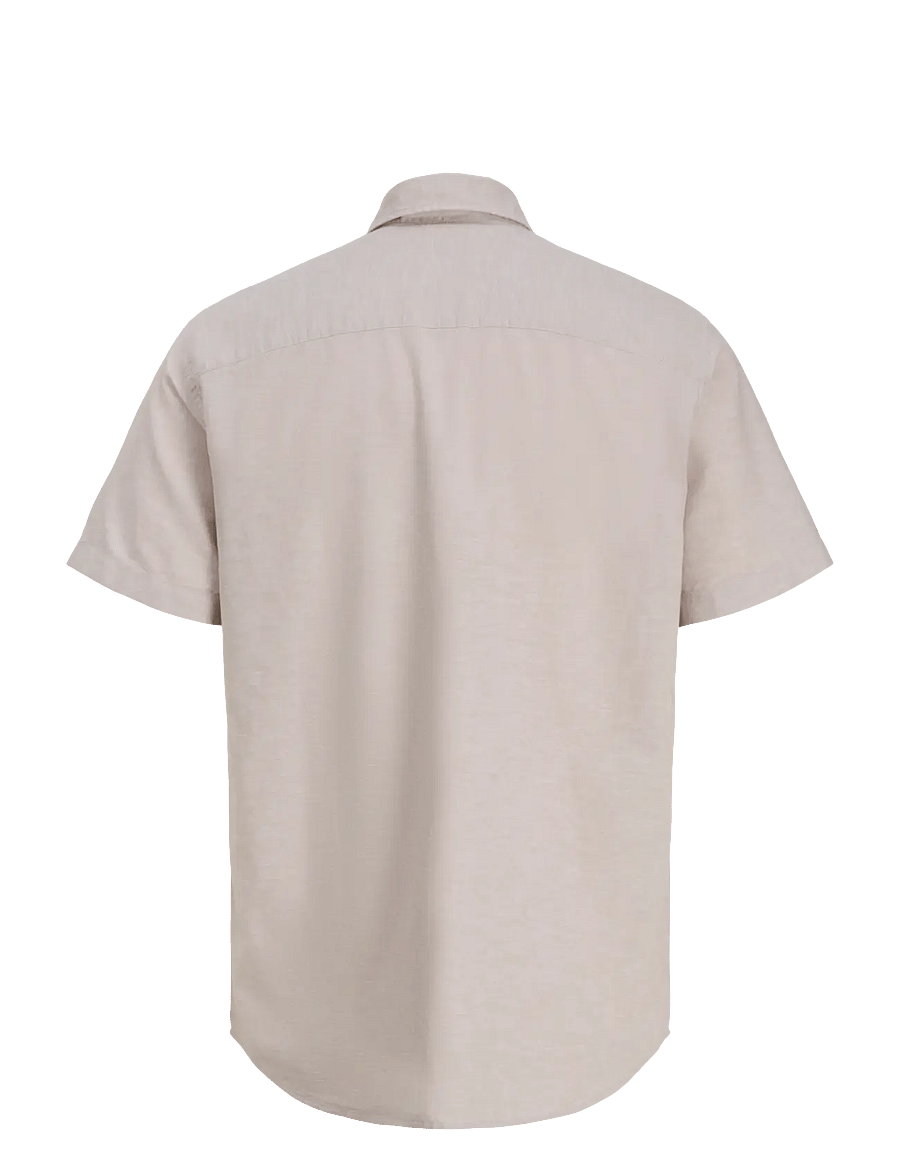 Jack & Jones - JJEBREEZE LINEN BLEND SHIRT S/S SN JNR - kortärmade skjortor - string - 2
