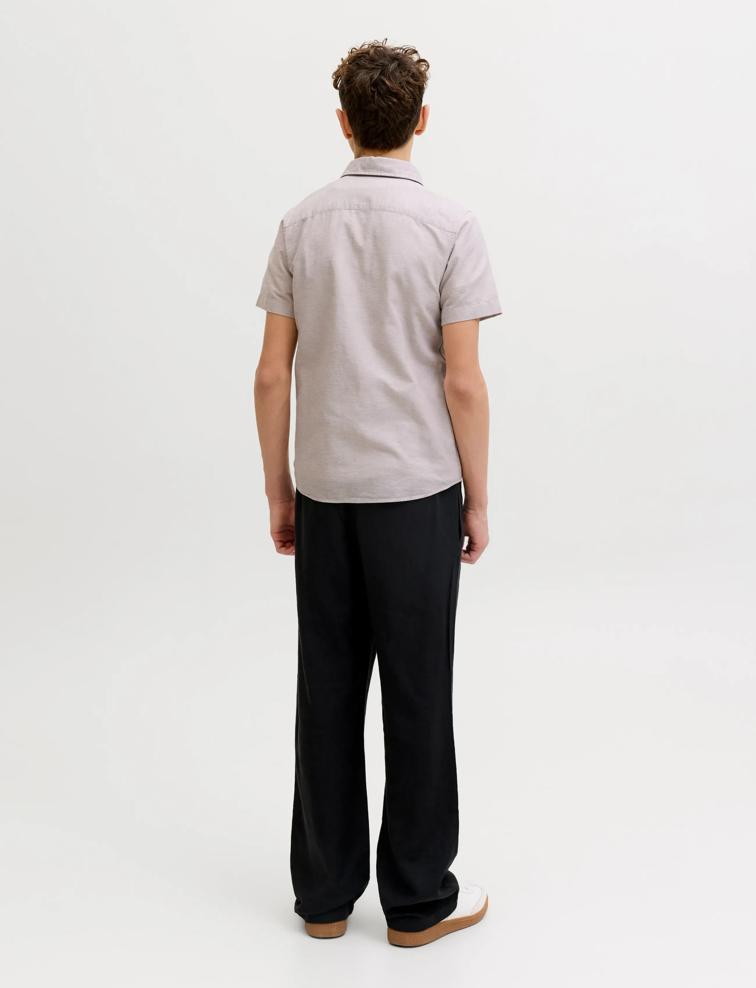 Jack & Jones - JJEBREEZE LINEN BLEND SHIRT S/S SN JNR - kortærmede skjorter - string - 3