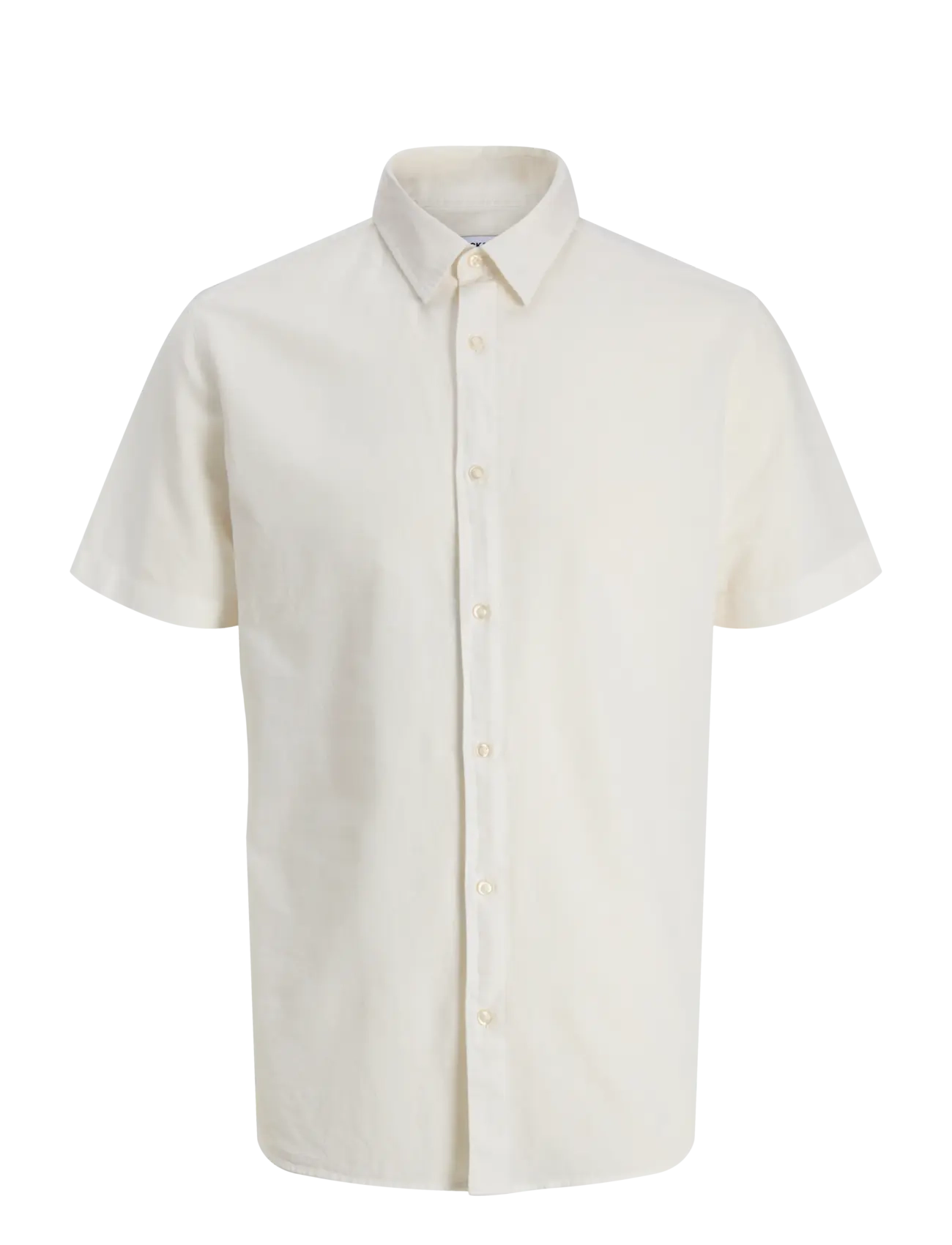Jack & Jones JJEBREEZE LINEN BLEND SHIRT S/S SN JNR - Riided - WHITE / cream