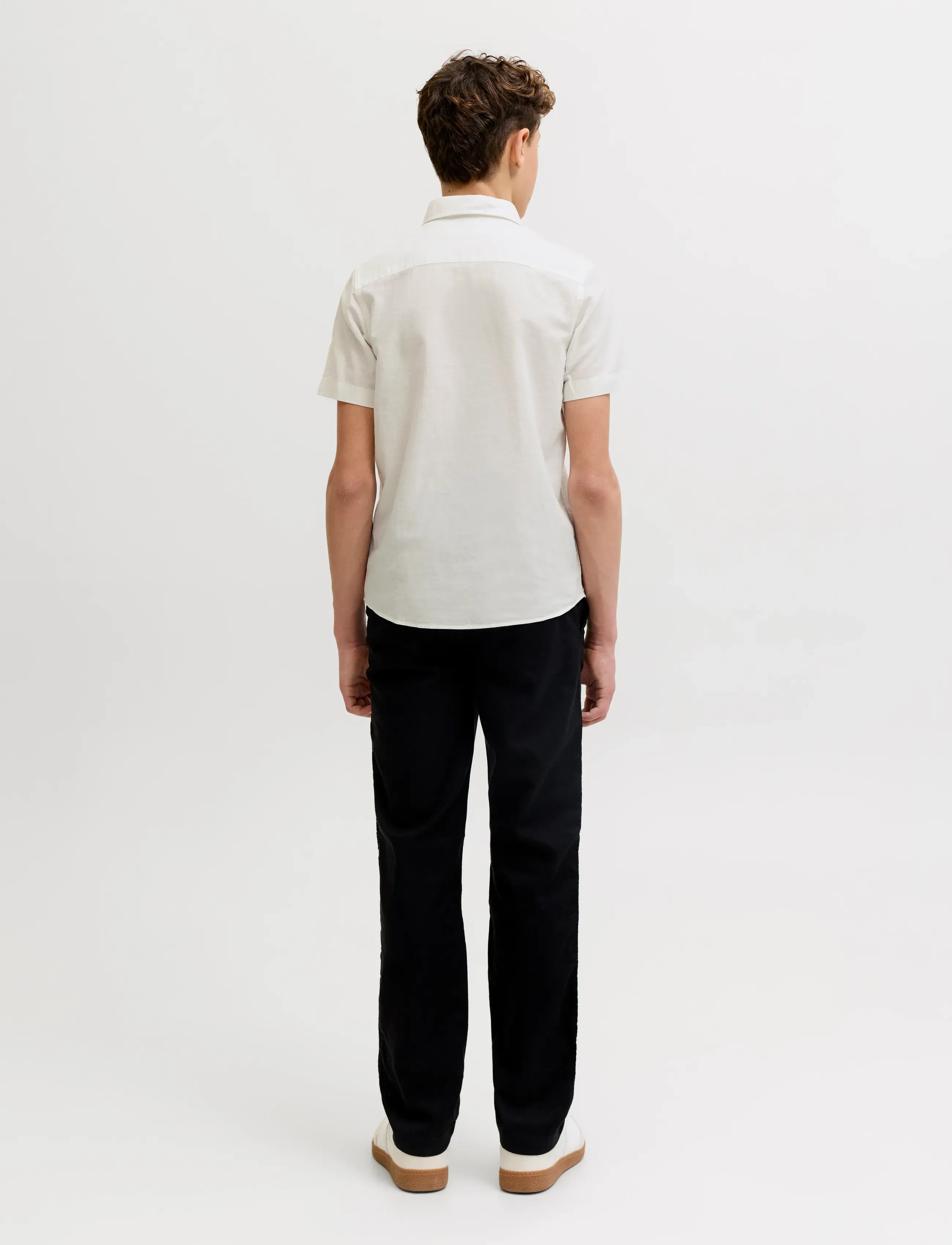 Jack & Jones - JJEBREEZE LINEN BLEND SHIRT S/S SN JNR - kortærmede skjorter - white - 2