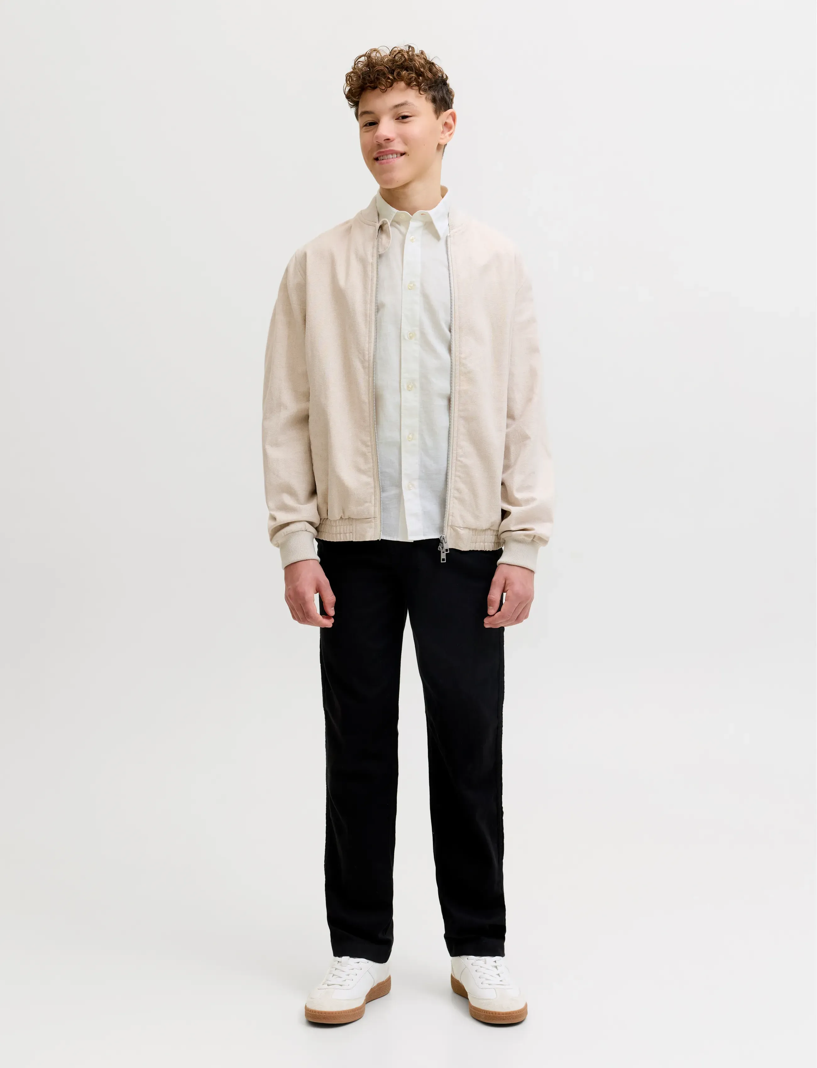 Jack & Jones - JJEBREEZE LINEN BLEND SHIRT S/S SN JNR - kortærmede skjorter - white - 3