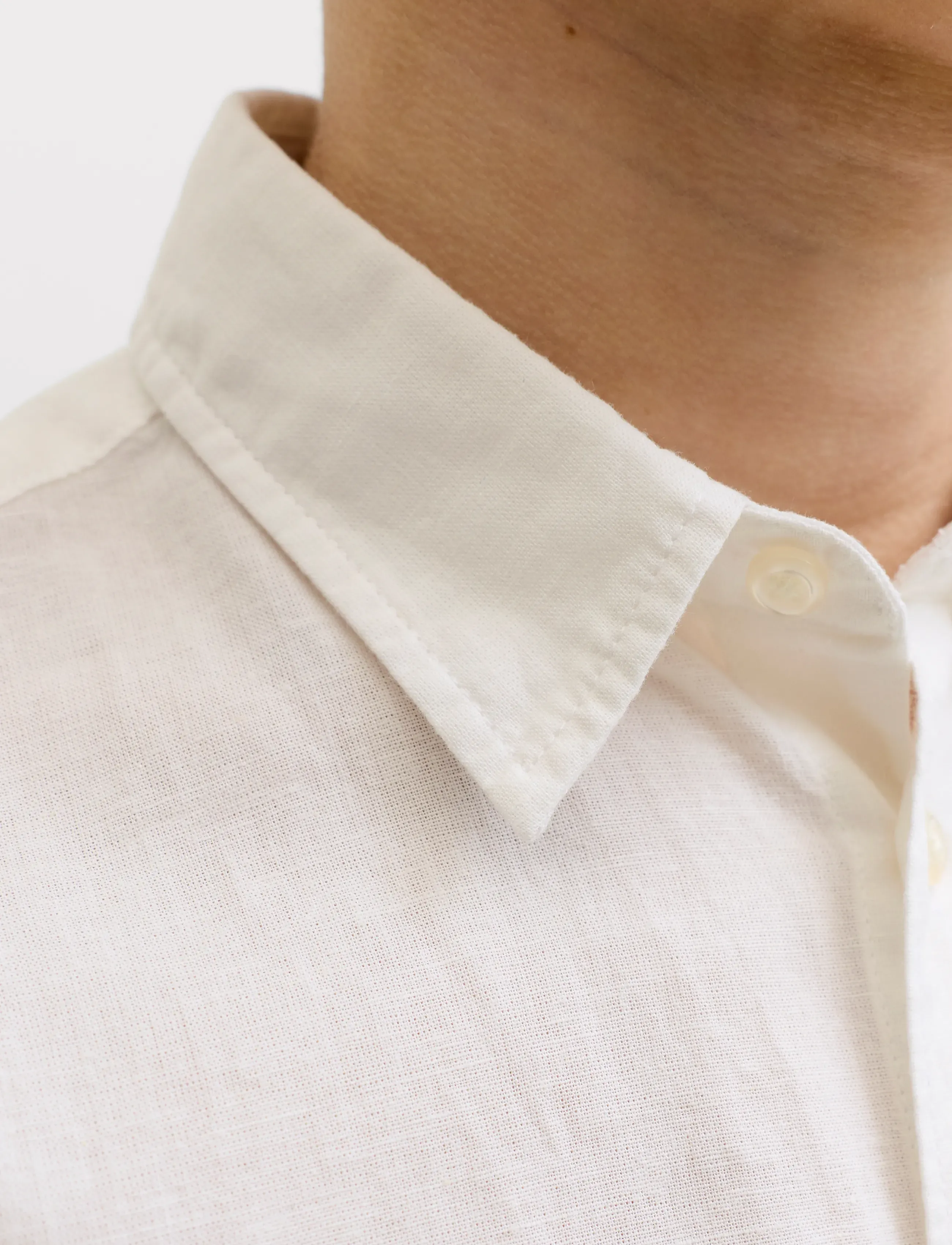 Jack & Jones - JJEBREEZE LINEN BLEND SHIRT S/S SN JNR - kortærmede skjorter - white - 4
