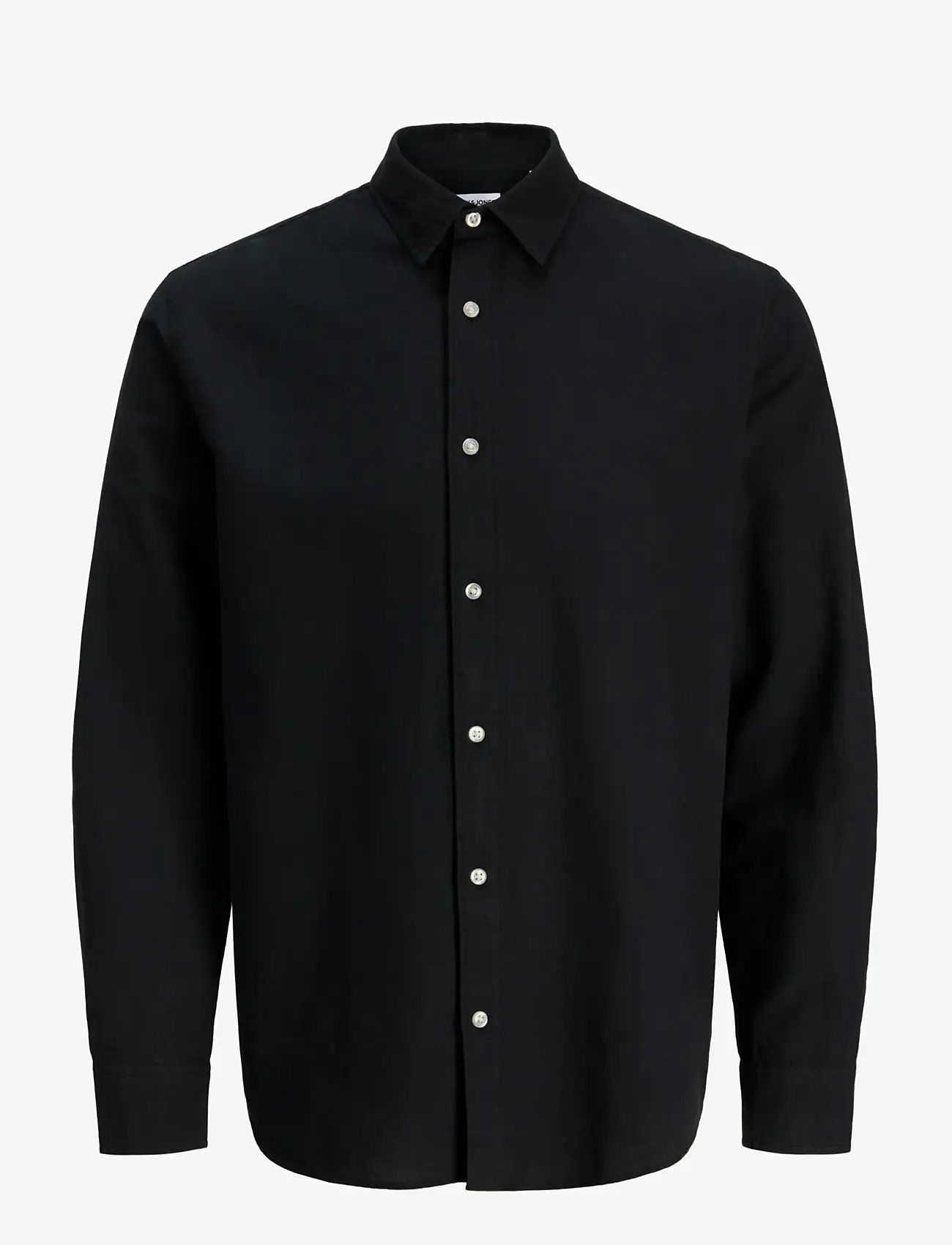 Jack & Jones - JJEBREEZE LINEN BLEND SHIRT L/S SN JNR - langærmede skjorter - black - 1