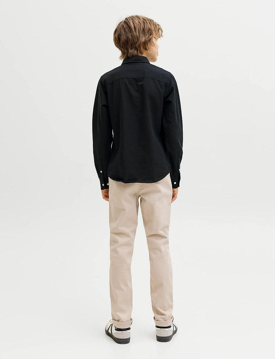 Jack & Jones - JJEBREEZE LINEN BLEND SHIRT L/S SN JNR - langermede skjorter - black - 2