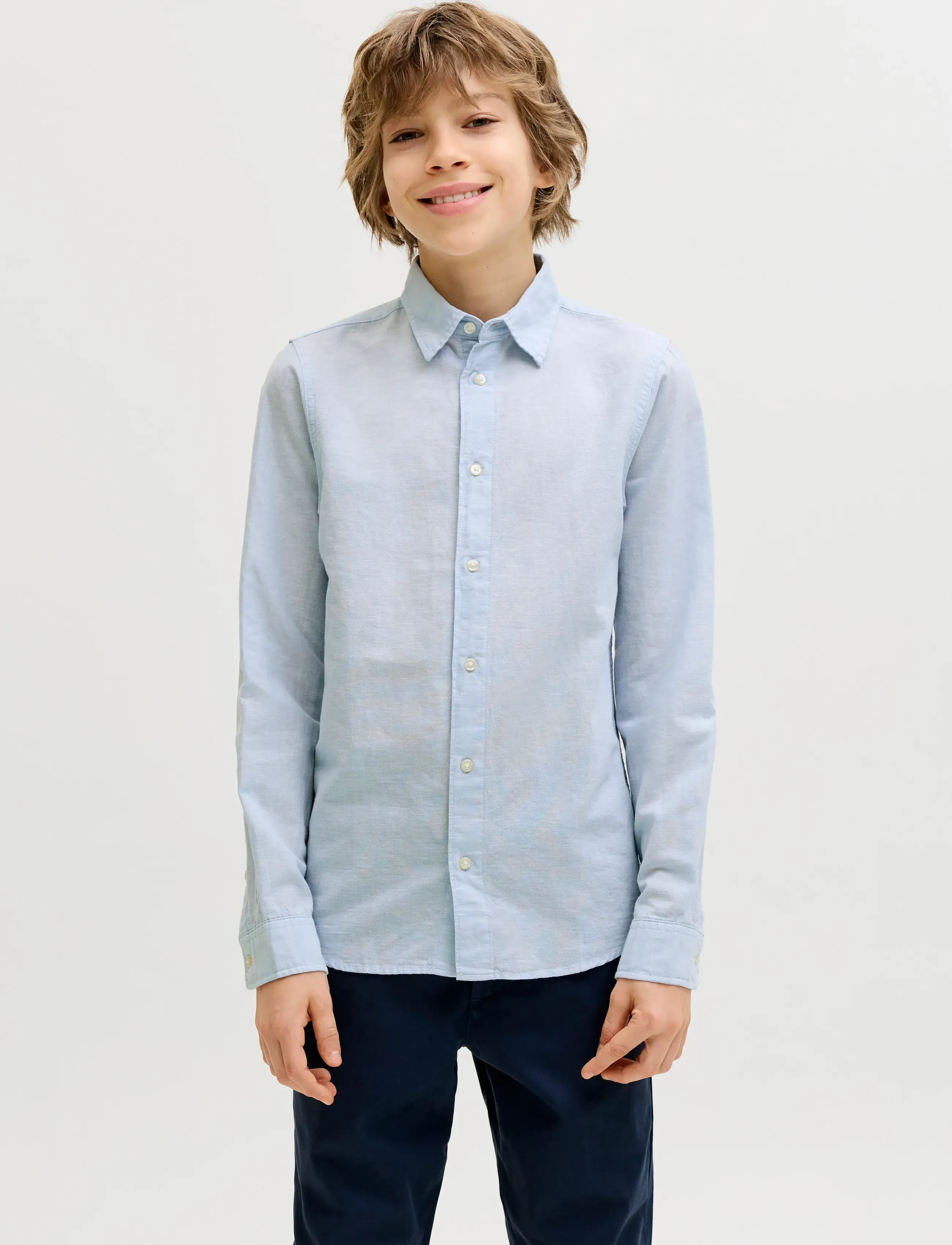 Jack & Jones JJEBREEZE LINEN BLEND SHIRT L/S SN JNR - Skjorter - CELESTIAL BLUE / blue