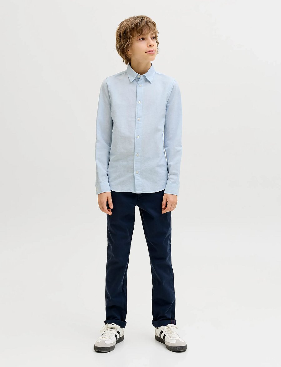 Jack & Jones - JJEBREEZE LINEN BLEND SHIRT L/S SN JNR - langærmede skjorter - celestial blue - 4