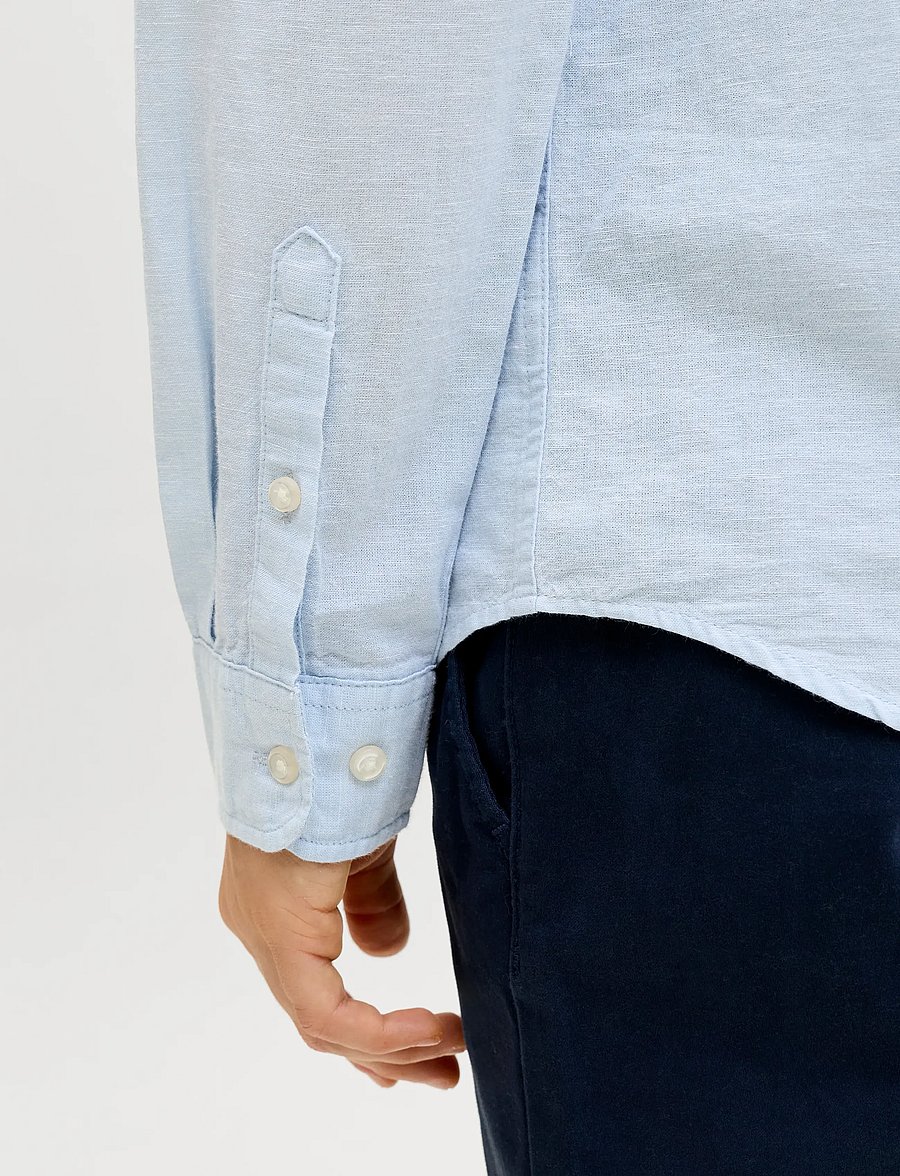 Jack & Jones - JJEBREEZE LINEN BLEND SHIRT L/S SN JNR - langærmede skjorter - celestial blue - 5