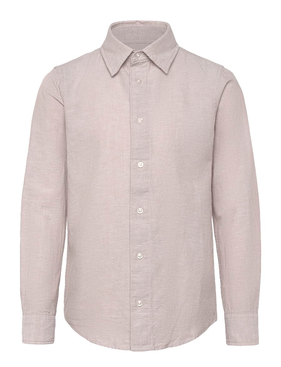 Jack & Jones - JJEBREEZE LINEN BLEND SHIRT L/S SN JNR - langærmede skjorter - string - 1