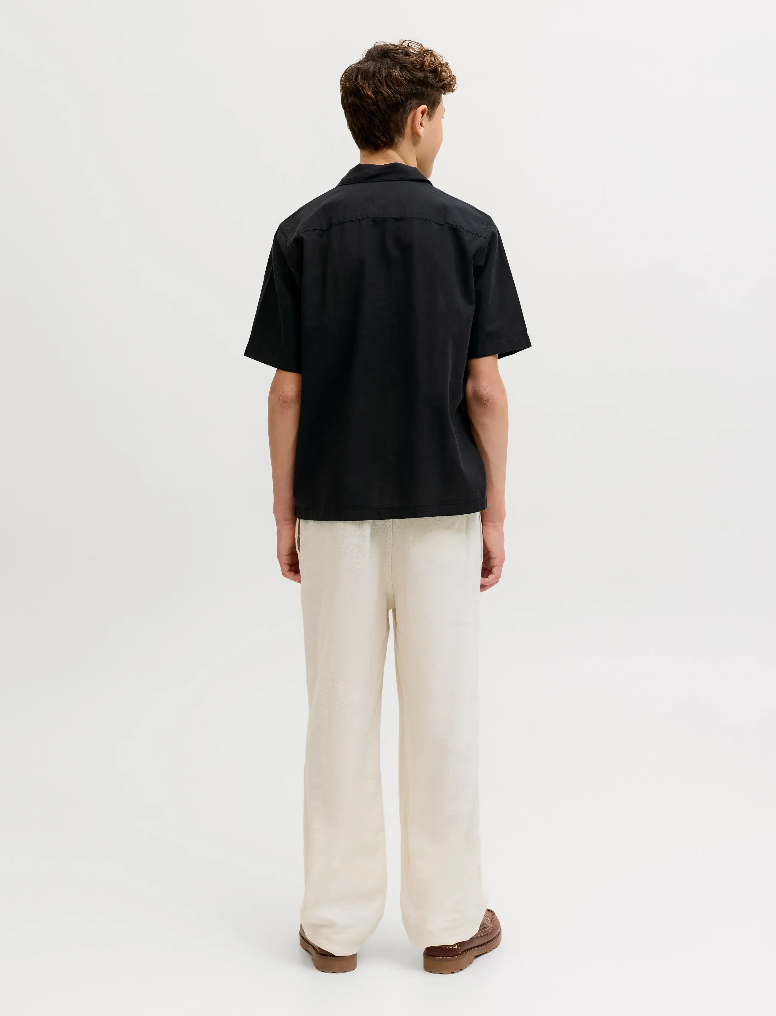 Jack & Jones - JJEBREEZE LINEN BLEND OVERSIZE SHIRT JNR - short-sleeved shirts - black - 2