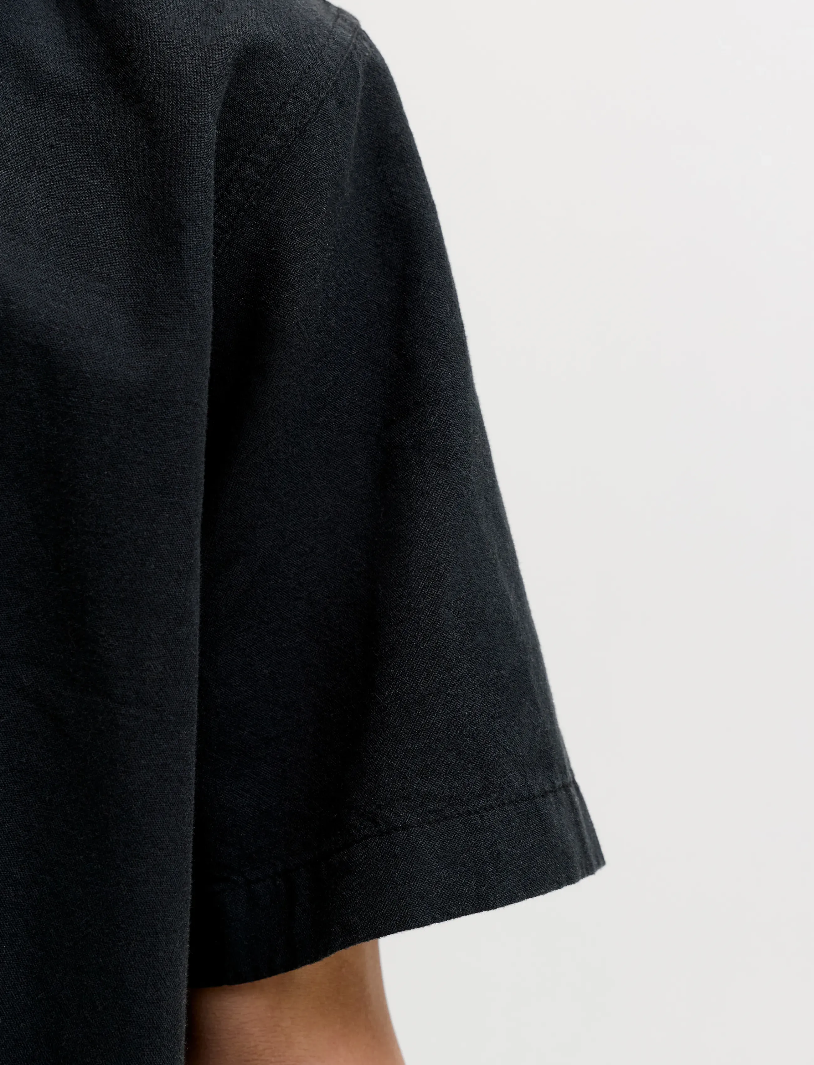 Jack & Jones - JJEBREEZE LINEN BLEND OVERSIZE SHIRT JNR - short-sleeved shirts - black - 4