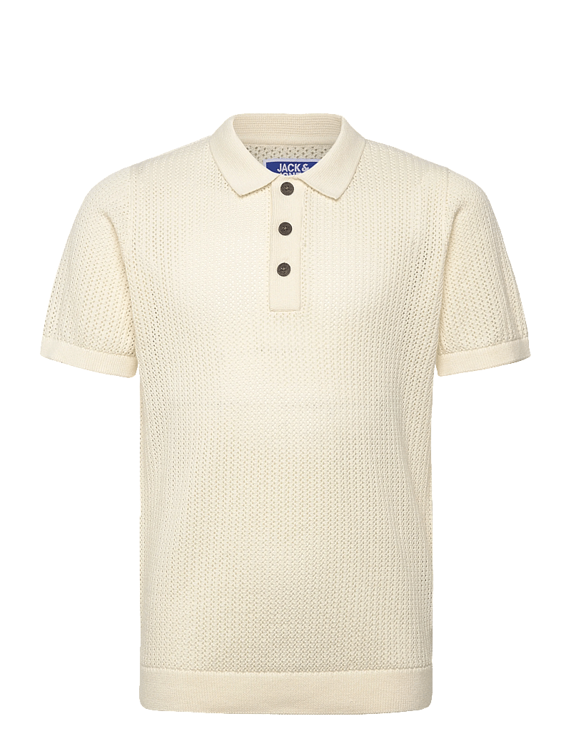 Jack & Jones - JJJESS KNIT POLO SS JNR - kortærmede poloer - sea salt - 0