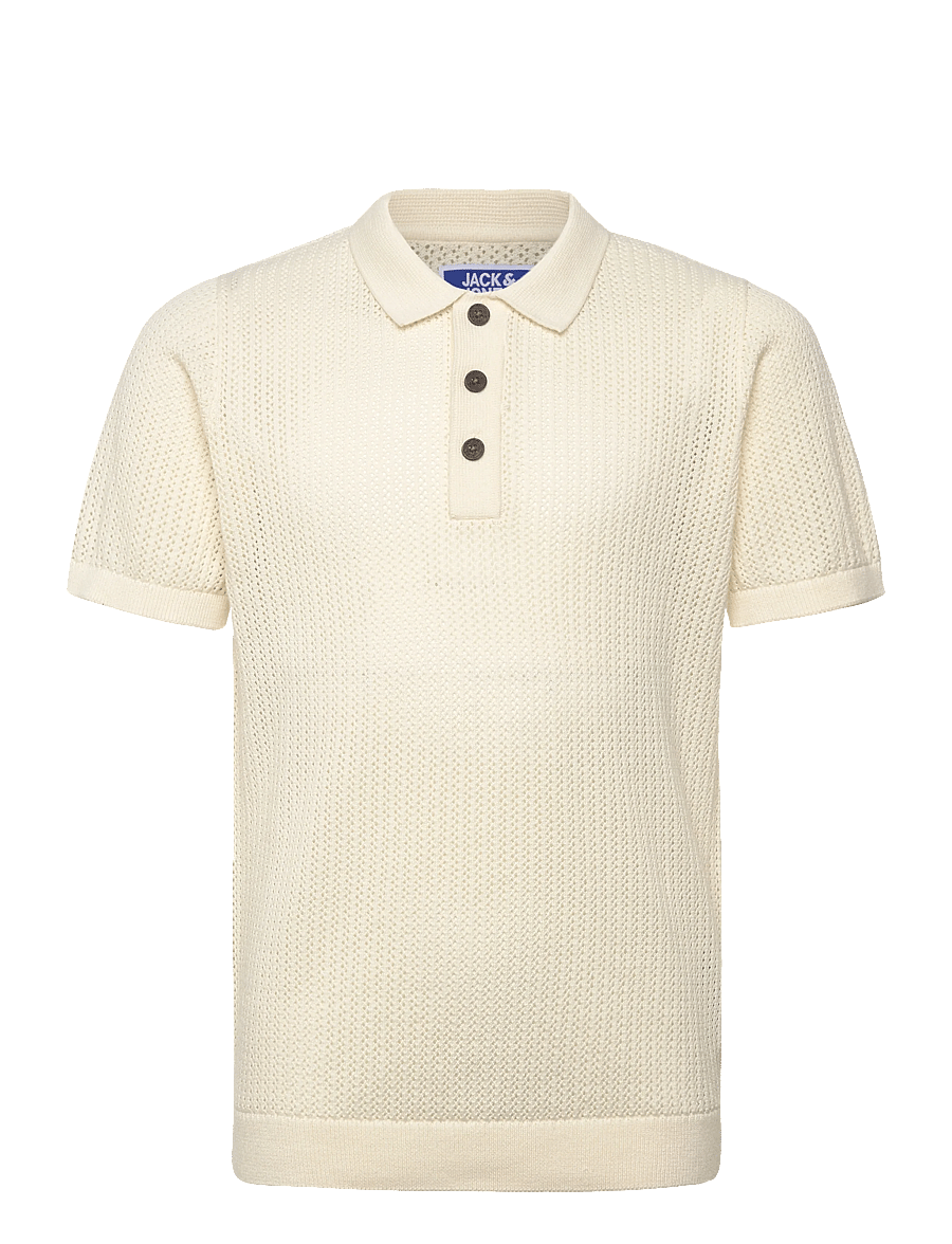 Jack & Jones - JJJESS KNIT POLO SS JNR - kurzärmelig - sea salt - 0