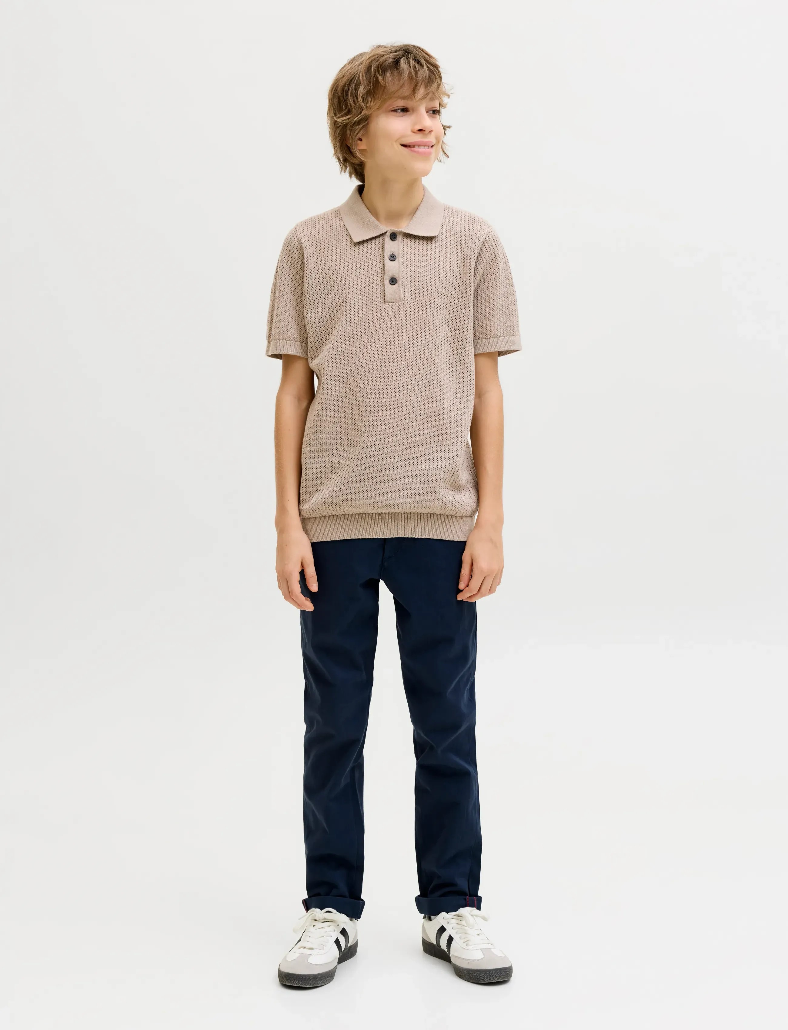 Jack & Jones - JJJESS KNIT POLO SS JNR - kortærmede poloer - string - 4