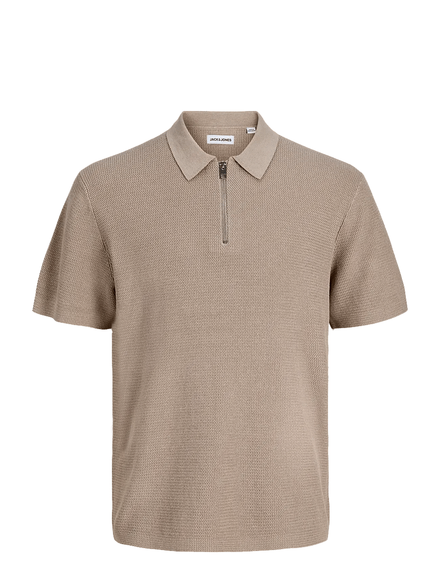 Jack & Jones - JJMAX KNIT ZIP POLO SS JNR - kootud polosärgid - string - 1