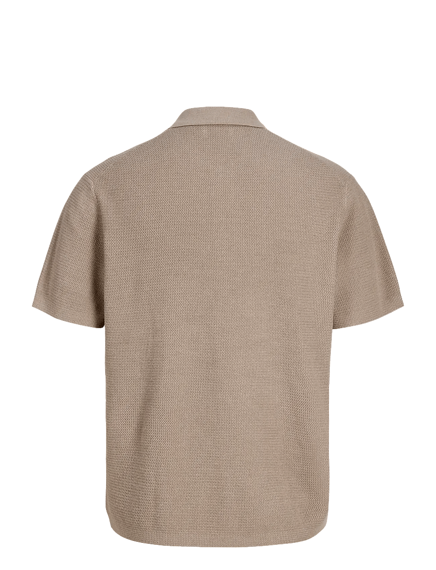Jack & Jones - JJMAX KNIT ZIP POLO SS JNR - kootud polosärgid - string - 2