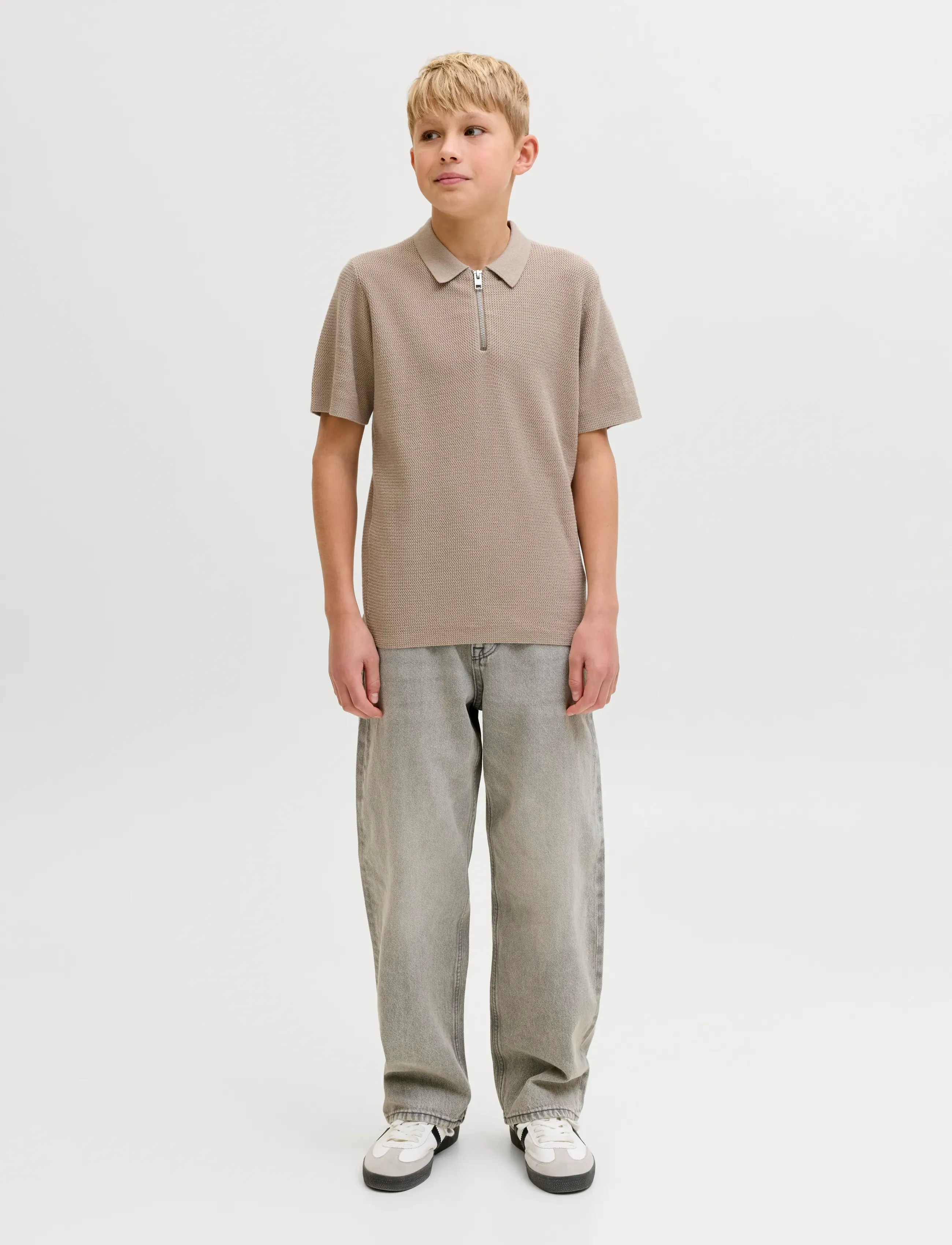 Jack & Jones - JJMAX KNIT ZIP POLO SS JNR - kootud polosärgid - string - 4