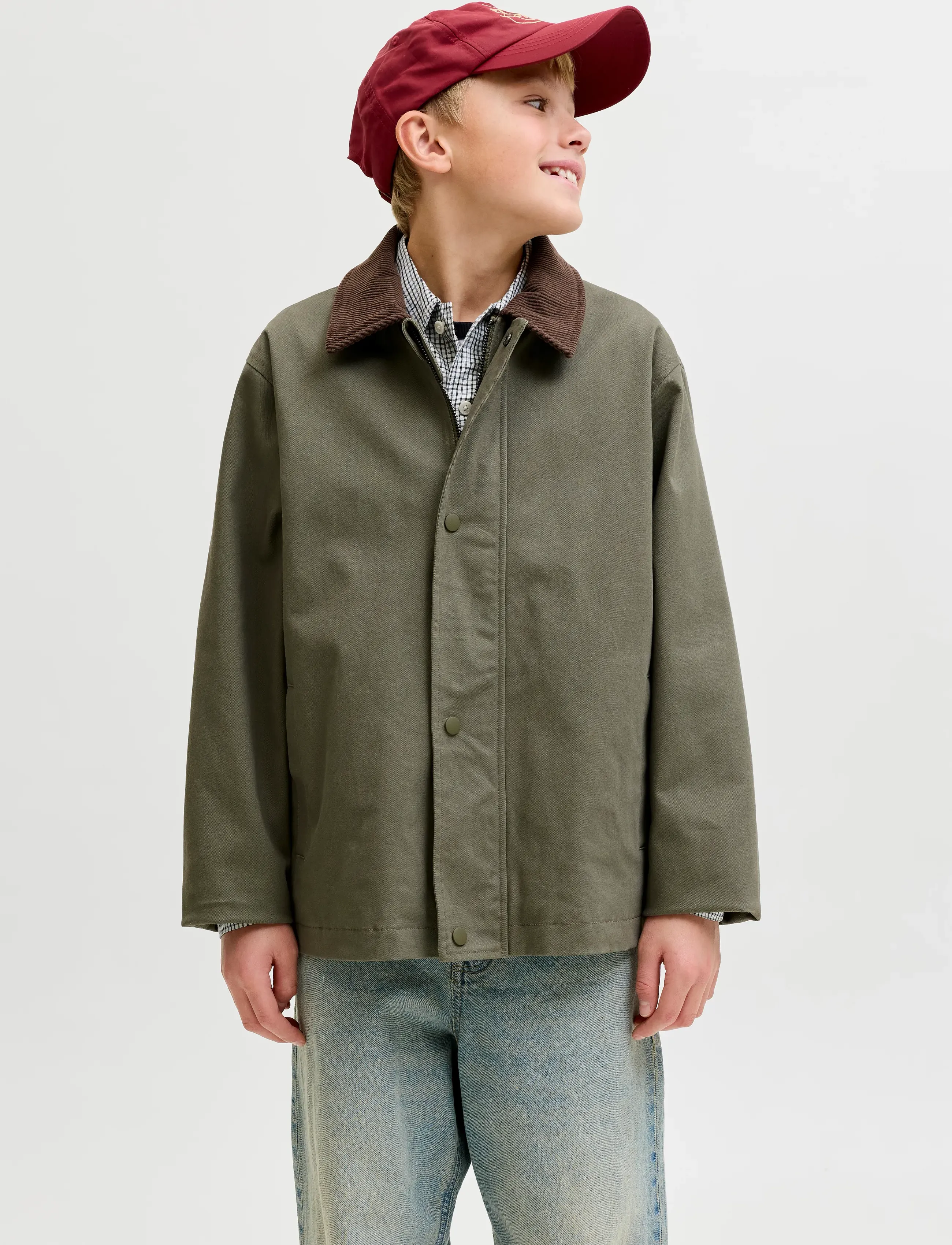 Jack & Jones Jjegraham Worker Jacket Ln Jnr, 140, Jackets Coats, Grün - Light Jackets, Kinder