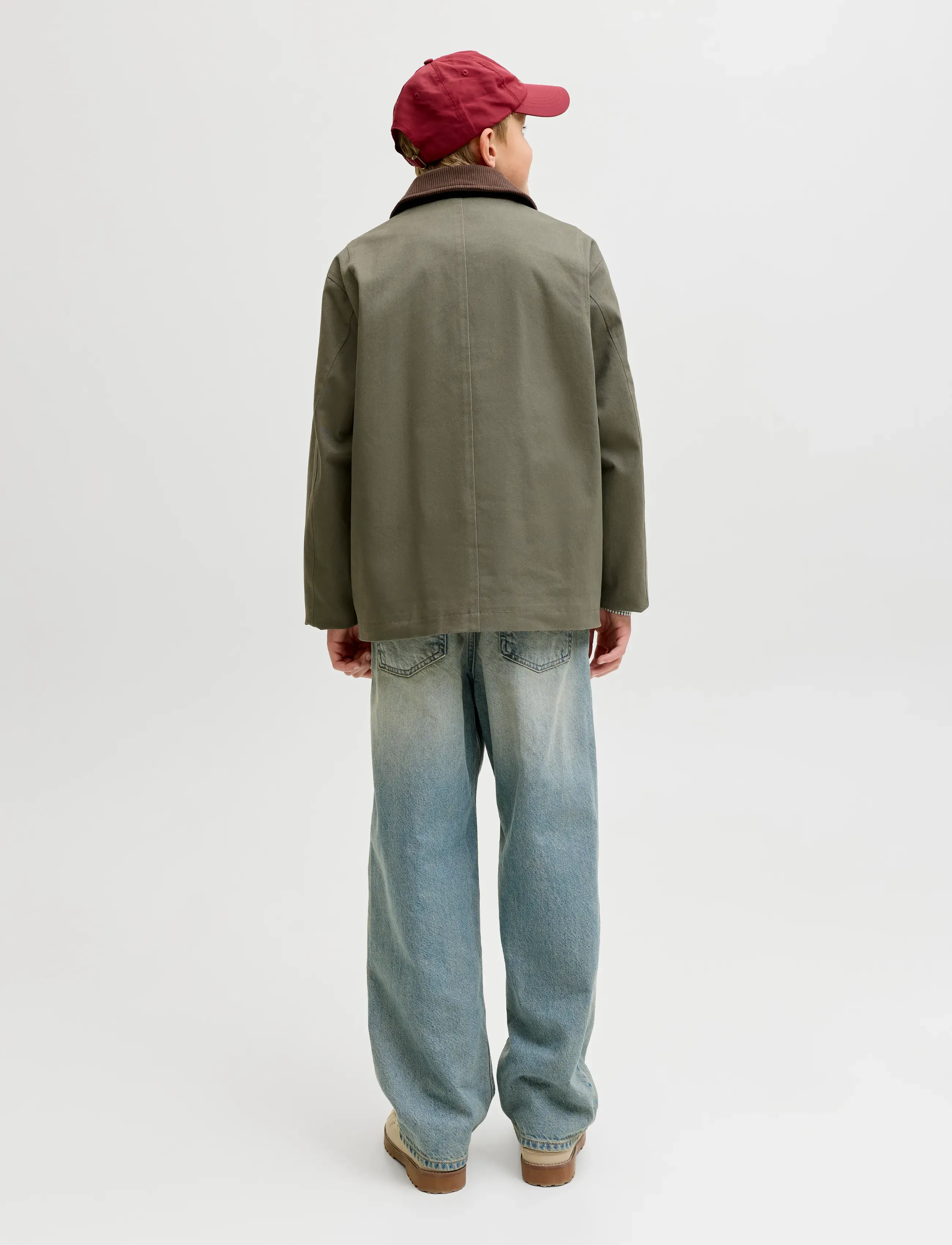 Jack & Jones - JJEGRAHAM WORKER JACKET LN JNR - laveste priser - dusty olive - 2