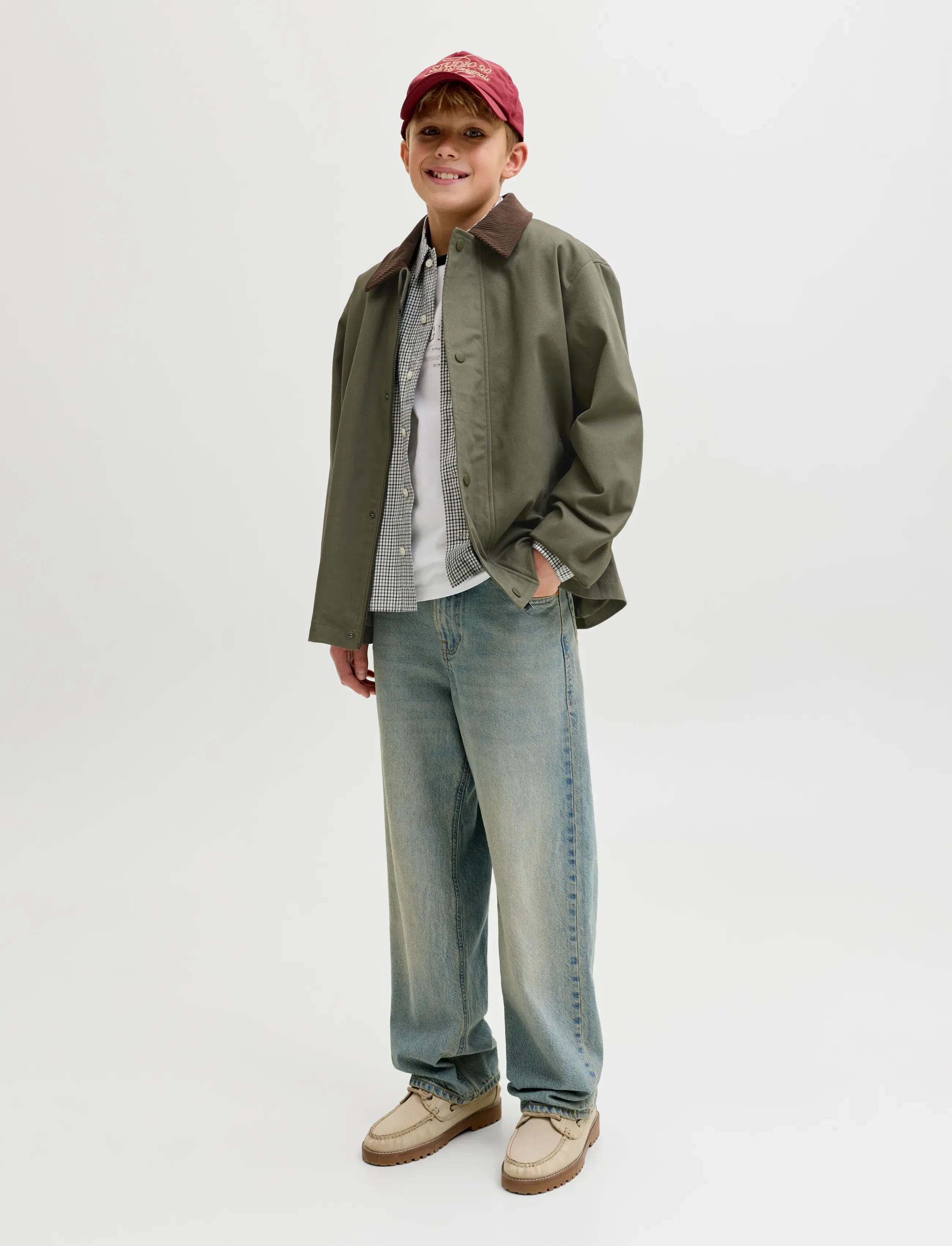 Jack & Jones - JJEGRAHAM WORKER JACKET LN JNR - laveste priser - dusty olive - 3