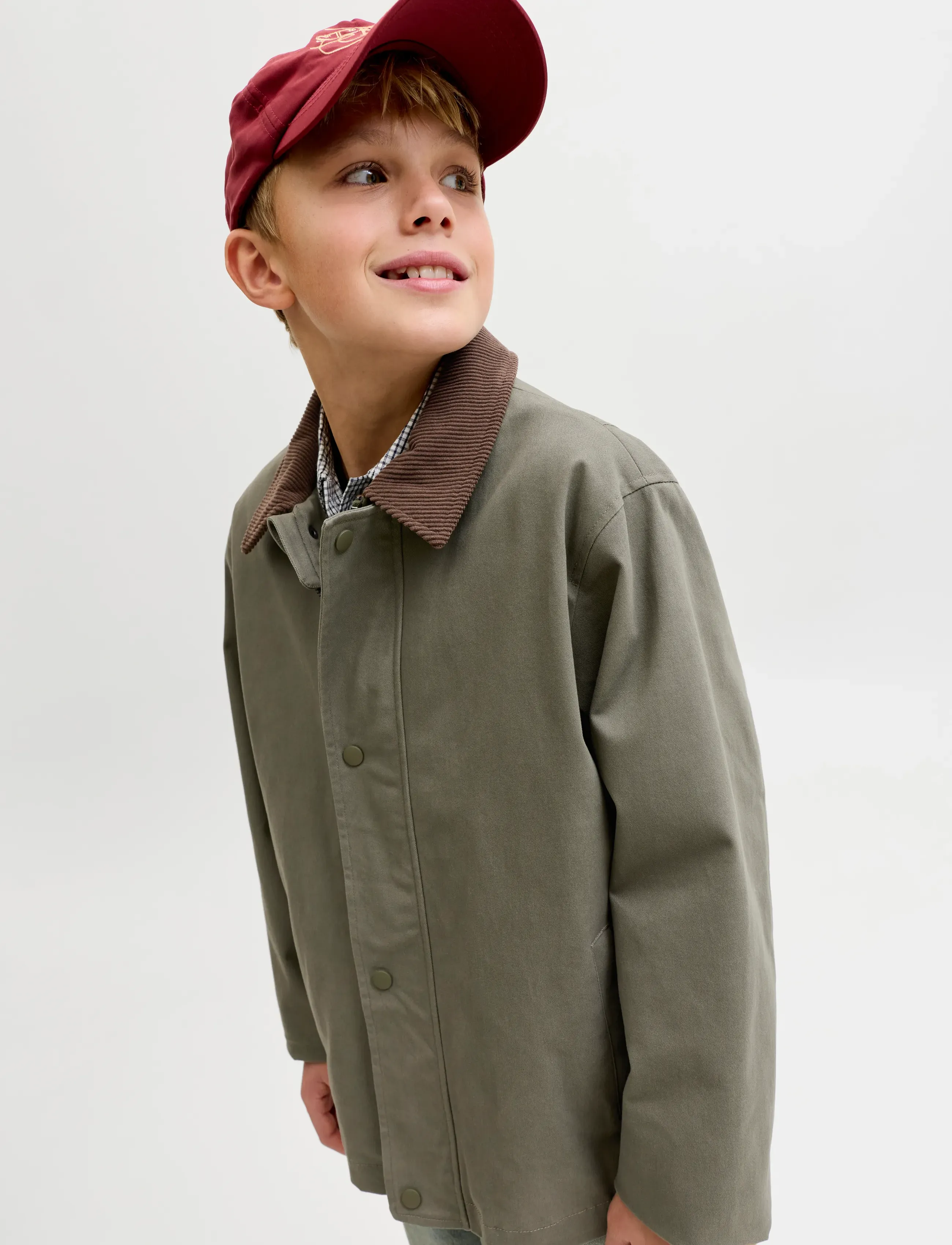 Jack & Jones - JJEGRAHAM WORKER JACKET LN JNR - laveste priser - dusty olive - 5