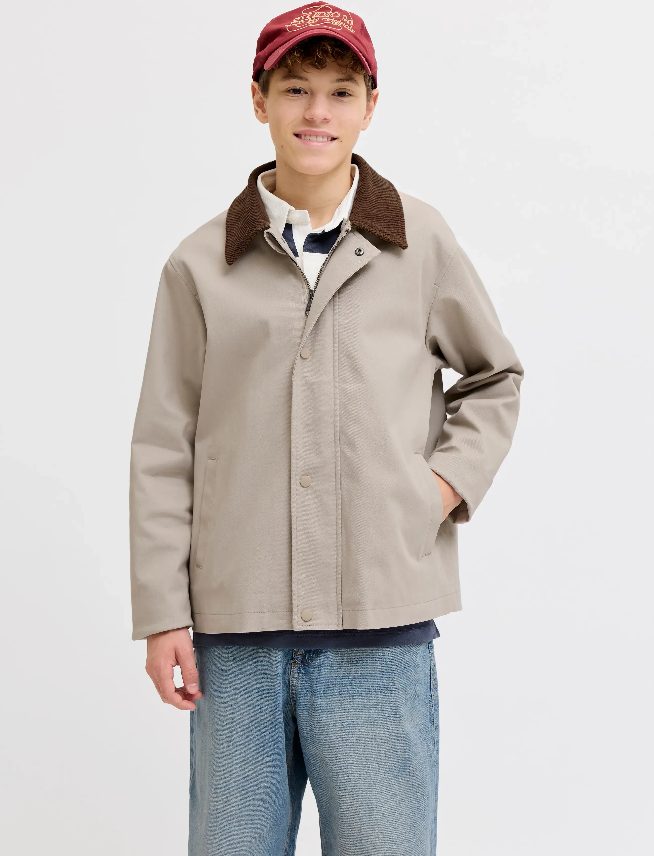 Jack & Jones Jjegraham Worker Jacket Ln Jnr, Børn, Arbejdsjakke, Beige, Str: 164