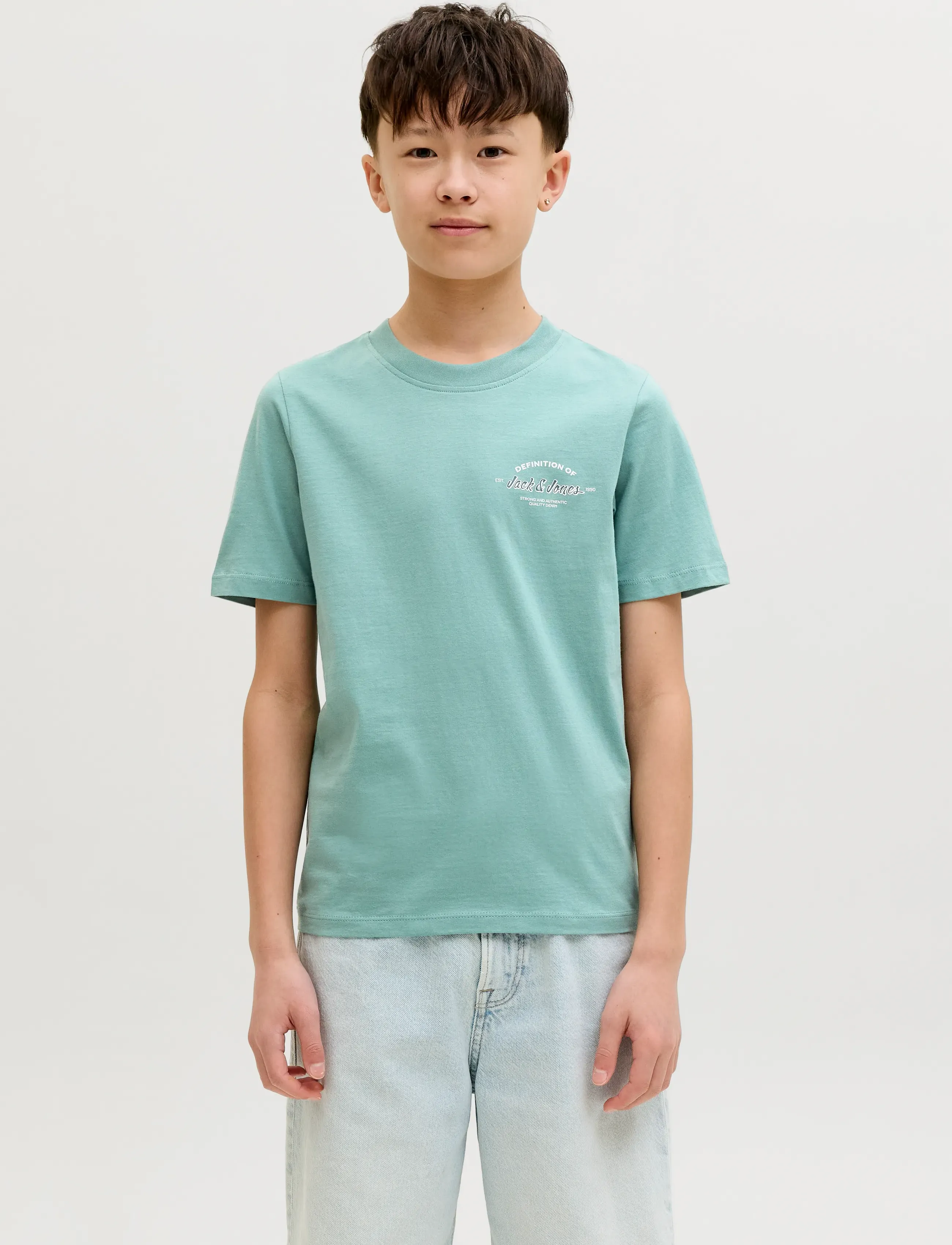 Jack & Jones - JJBRANDON TEE SS CREW NECK JNR - kortärmade t-shirts - mineral blue - 0