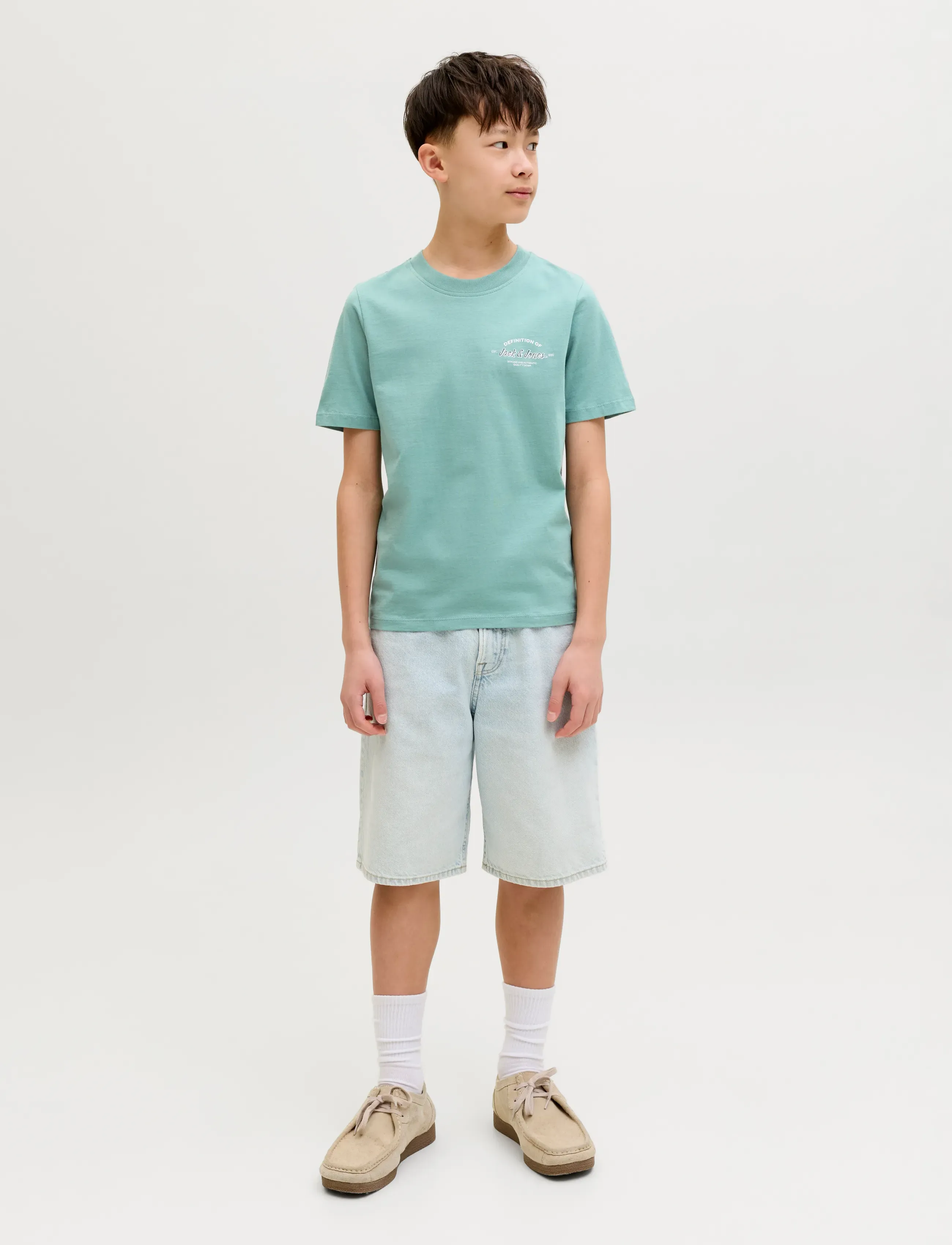 Jack & Jones - JJBRANDON TEE SS CREW NECK JNR - kortärmade t-shirts - mineral blue - 4