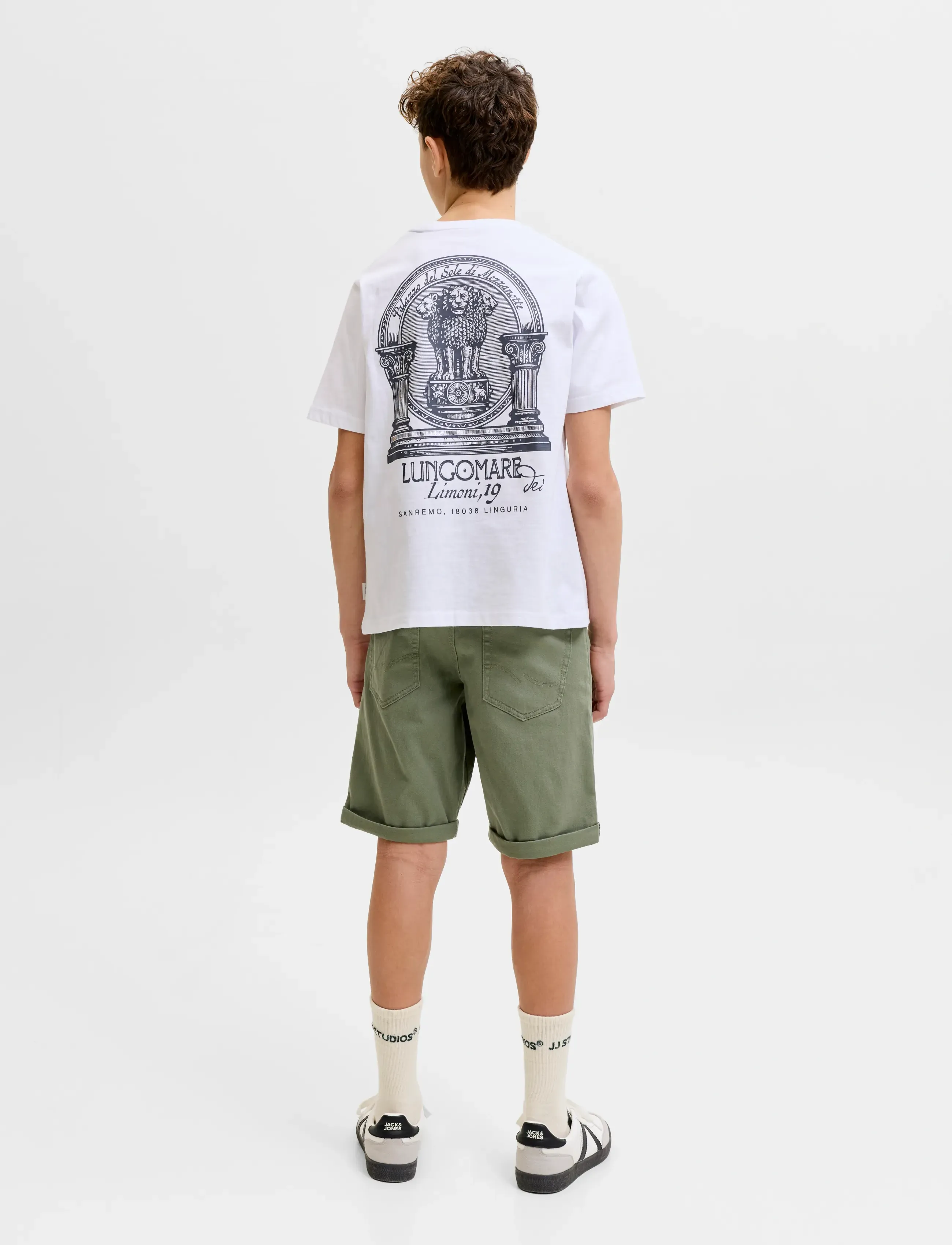 Jack & Jones - JPSTRICK DYLAN ORIGINAL SHORTS JNR - chino shorts - deep lichen green - 3