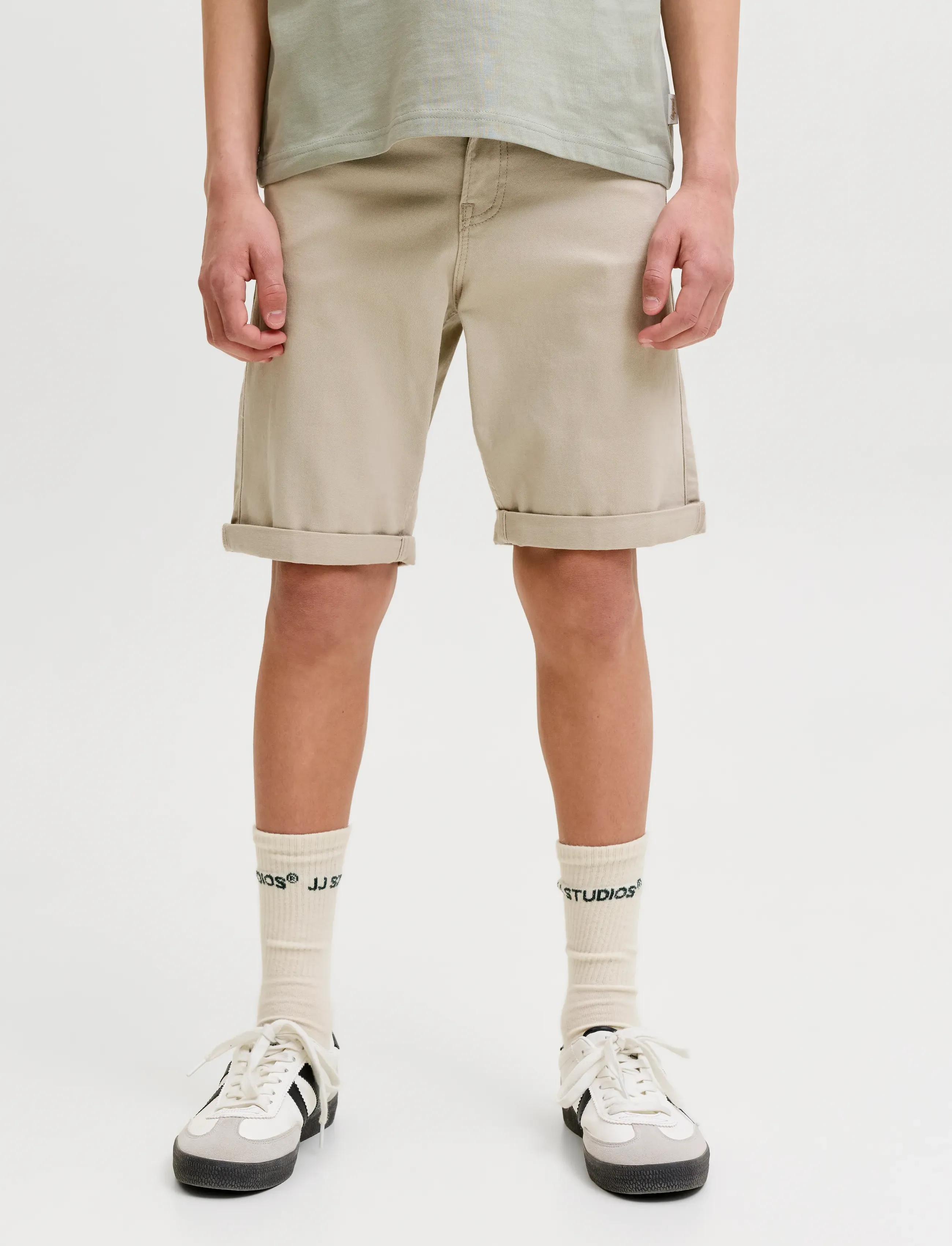 Jack & Jones JPSTRICK DYLAN ORIGINAL SHORTS JNR - Shorts - STRING / beige