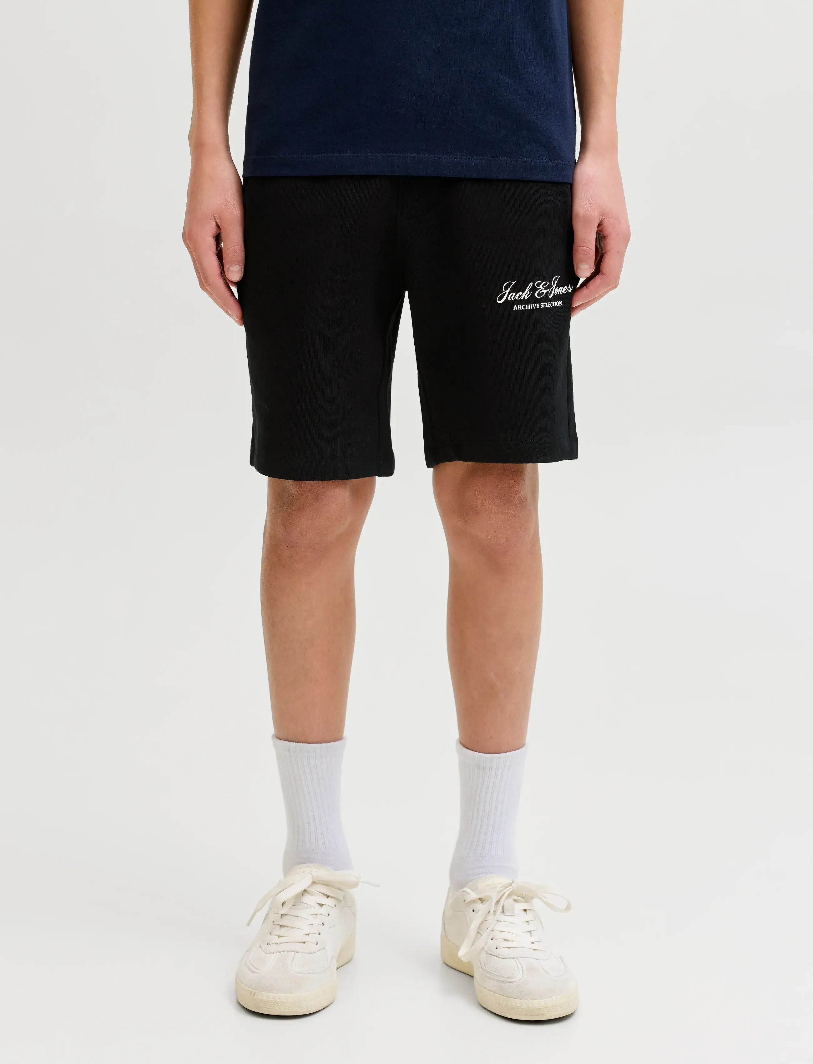 Jack & Jones JPSTGORDON ARCHIVE SWEAT SHORTS MID JNR - Underdele - BLACK / black
