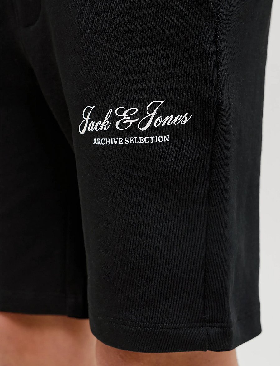Jack & Jones - JPSTGORDON ARCHIVE SWEAT SHORTS MID JNR - sporta šorti - black - 5