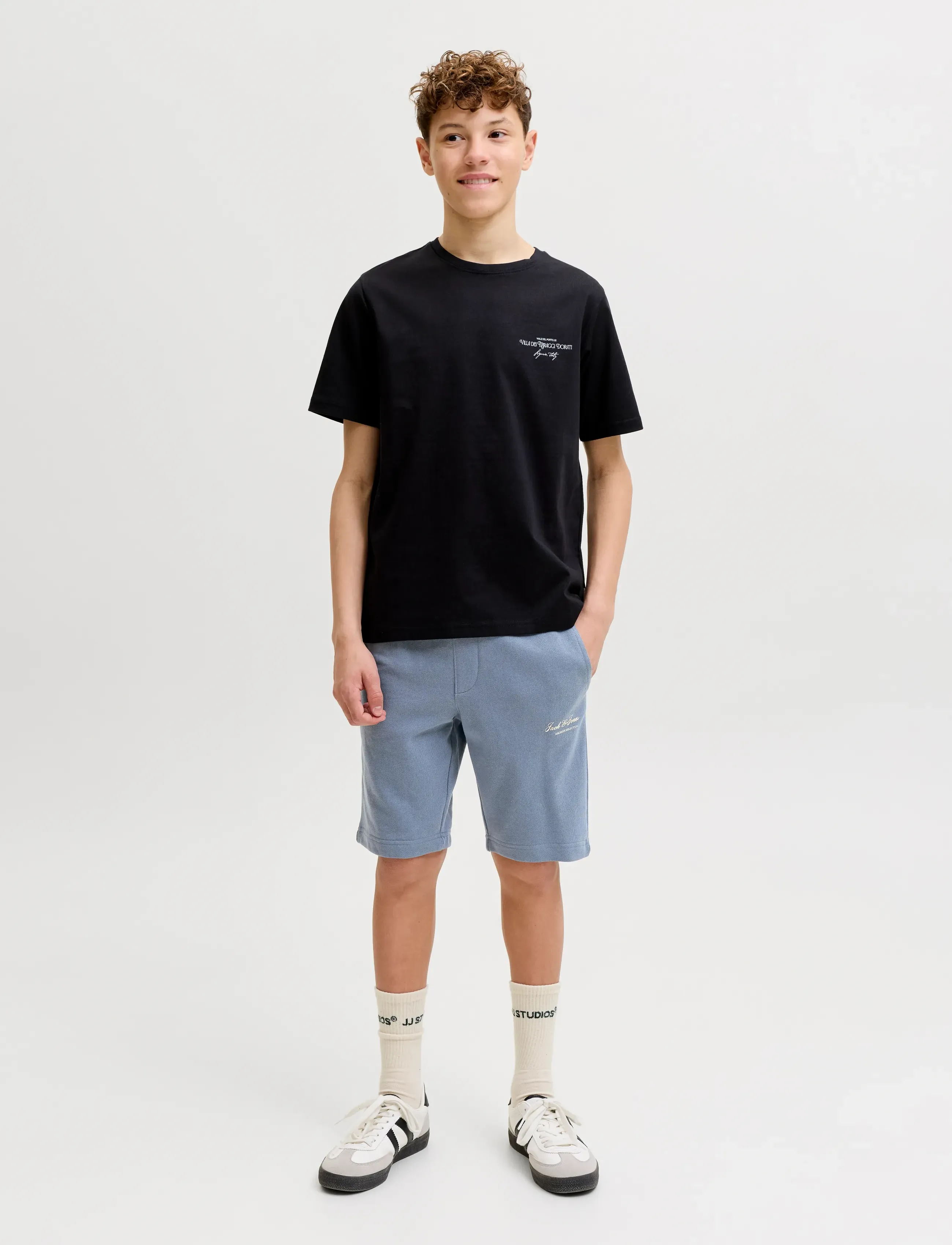 Jack & Jones - JPSTGORDON ARCHIVE SWEAT SHORTS MID JNR - sweatshorts - blue mirage - 4