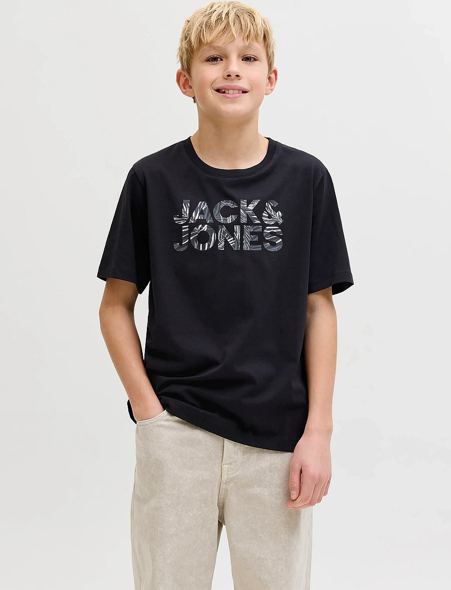 Jack & Jones - JJEJEFF LOGO TEE SS SN JNR - kurzärmelige - black - 0